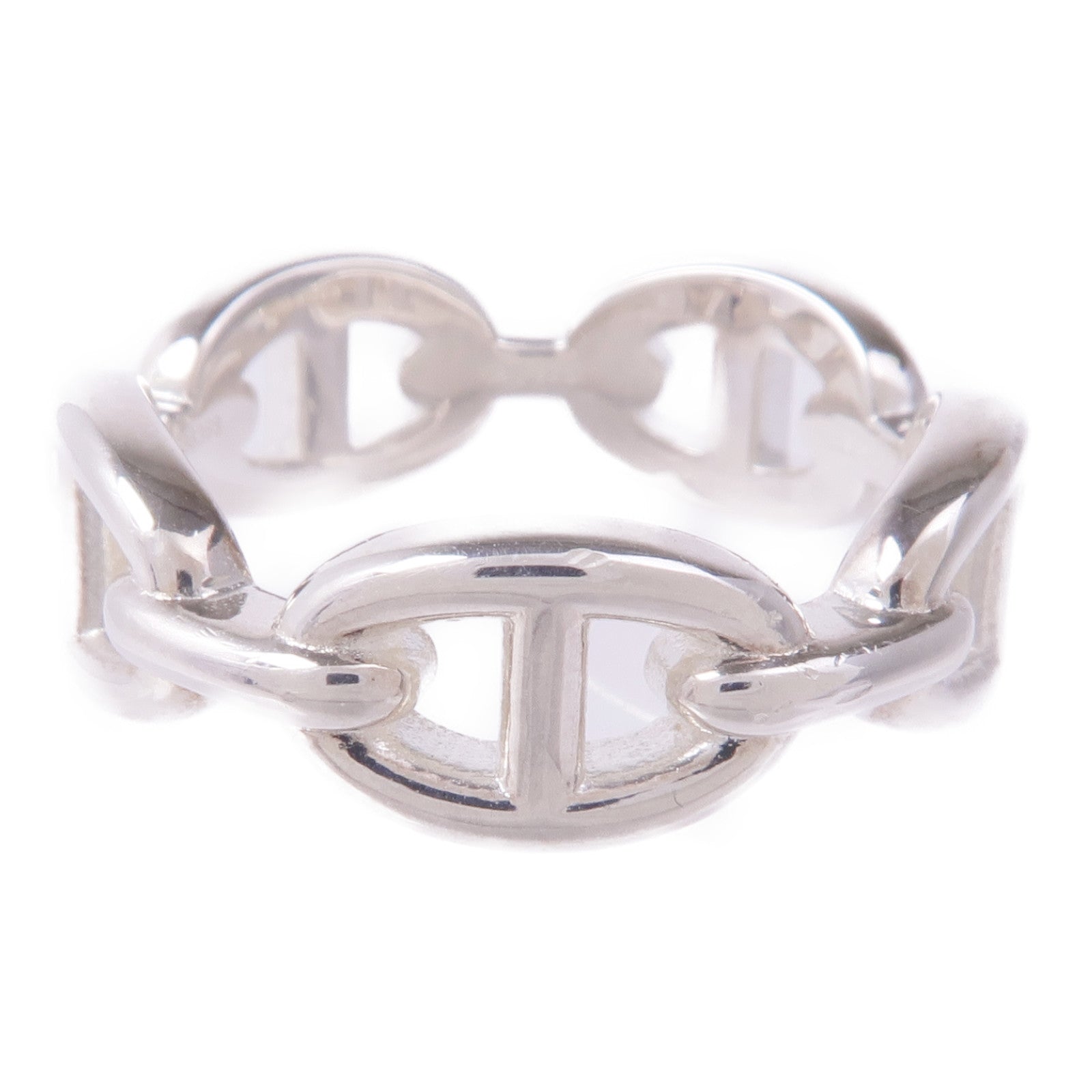 HERMES 925純銀Chaine d'ancre Enchainee Ring戒指Hermes#57/US#8