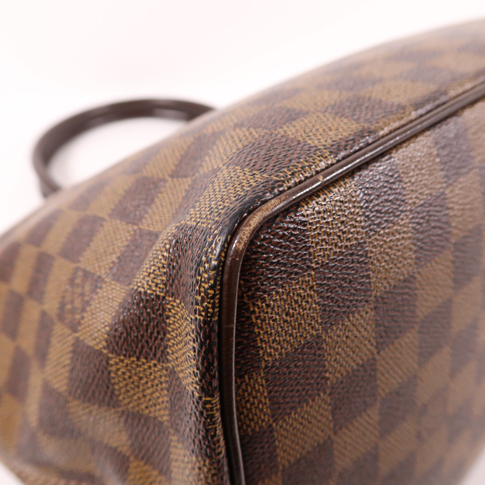 LOUIS VUITTON Damier Saleya MM金扣肩背袋/手挽袋棕色