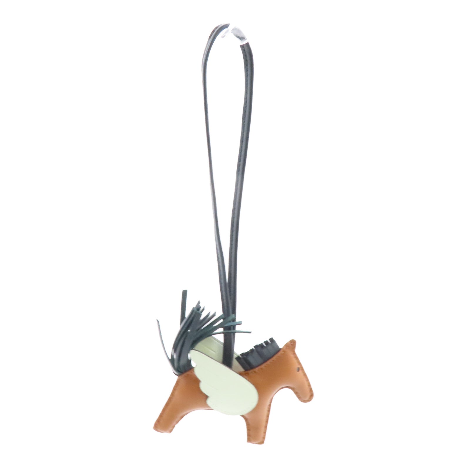 HERMES (PRICE DOWN) Rodeo Pegase PM Charm Veau Swift Leather Brown Green