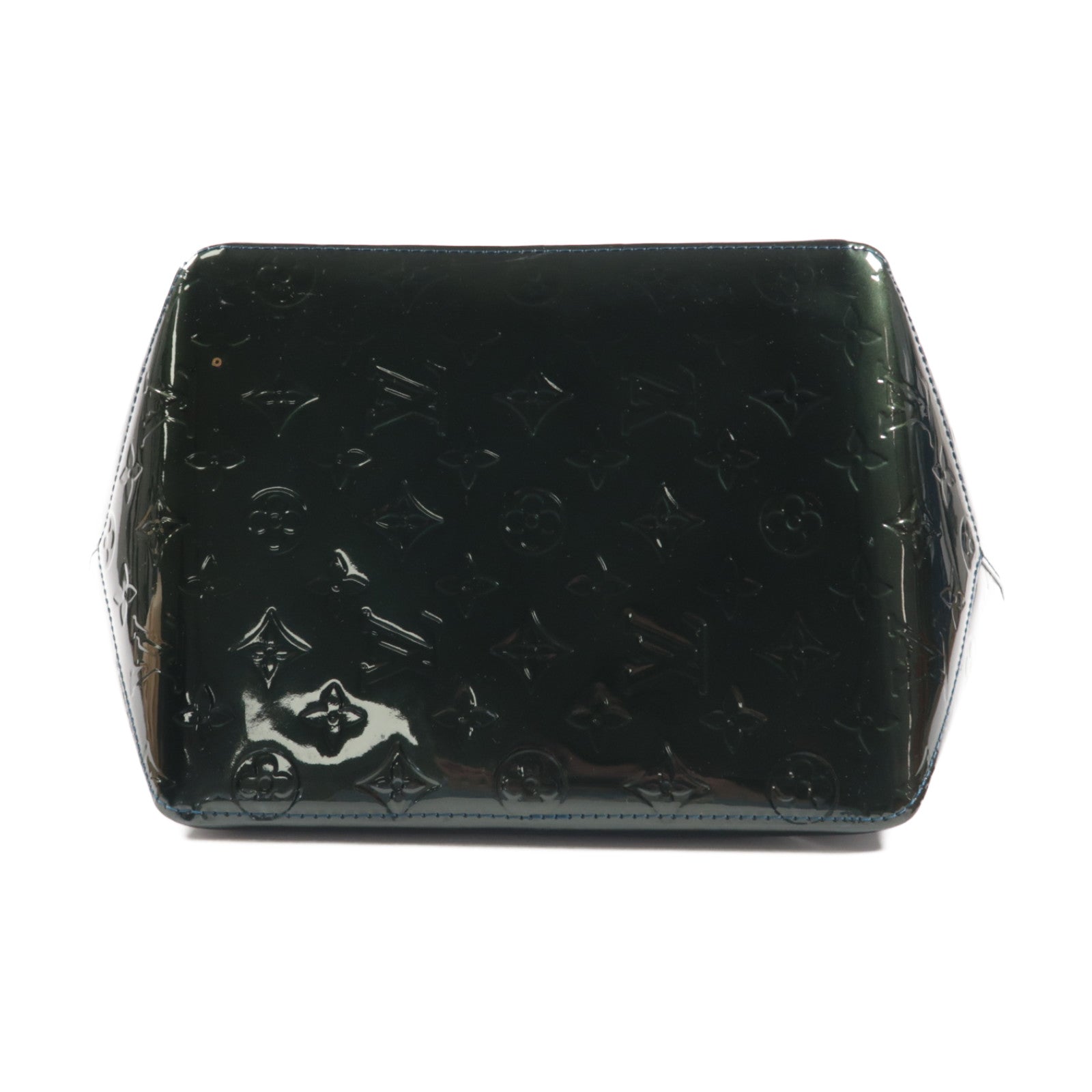 LOUIS VUITTON Monogram Vernis Bellevue PM金扣手挽袋綠色
