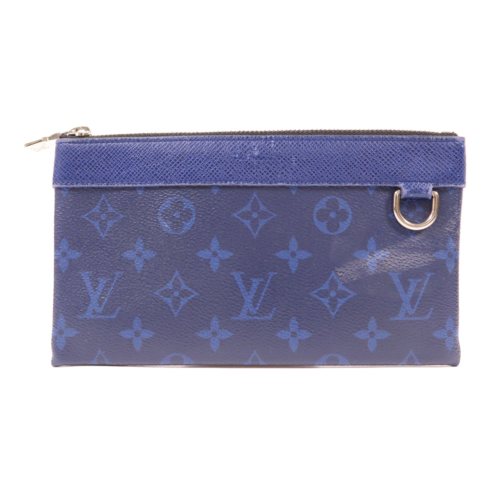 LOUIS VUITTON Taiga皮革Discovery Pochette銀扣手拿包