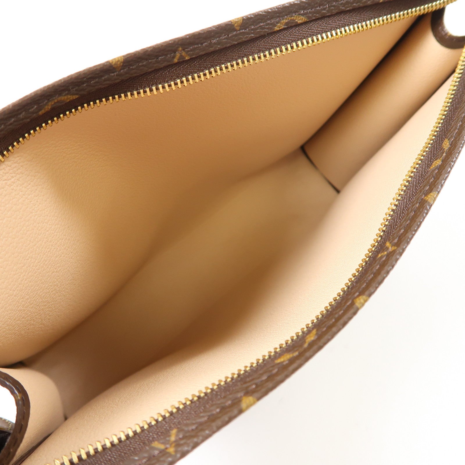 LOUIS VUITTON Monogram Toiletry Pouch金扣手拿包啡色