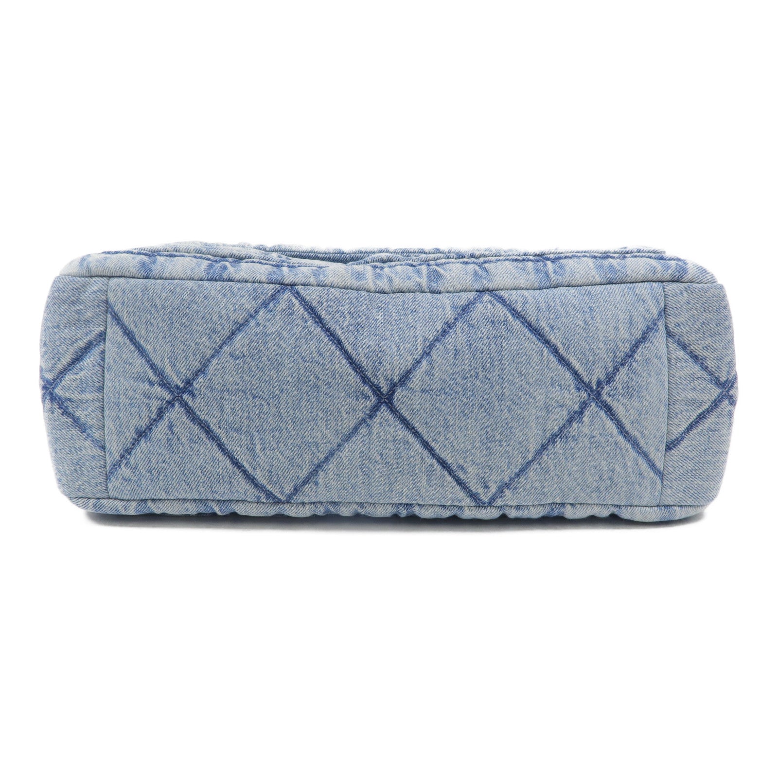 CHANEL 牛仔布Denim Large Flap Bag鏈帶肩背袋