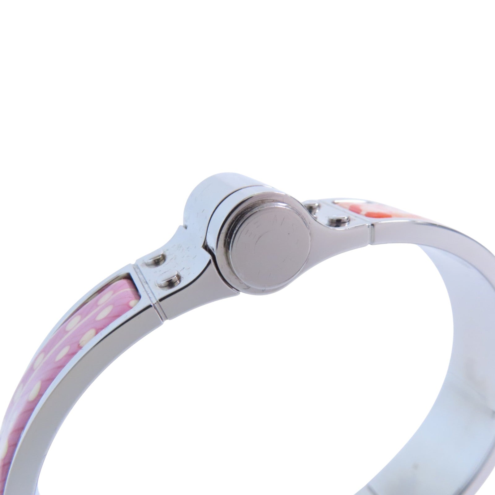 HERMES 金屬/琺瑯Hinged Bracelet銀扣手鐲