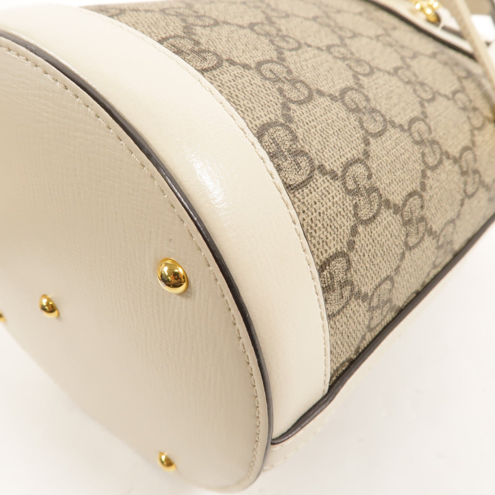 GUCCI 塗層帆布Horsebit 1955 Small Bucket Bag金扣肩背袋