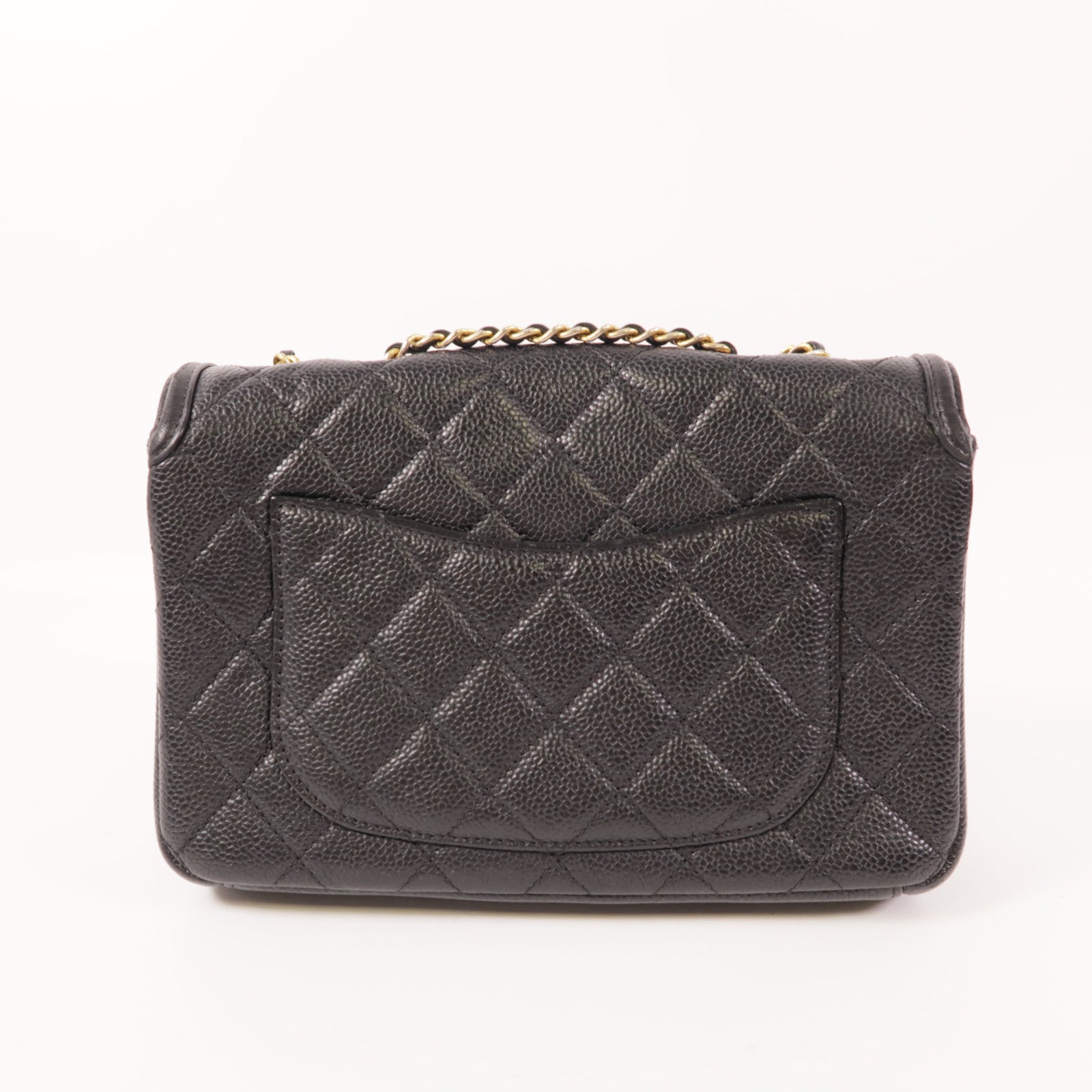CHANEL 牛皮皮革Chain Shoulder金扣鏈帶肩背袋