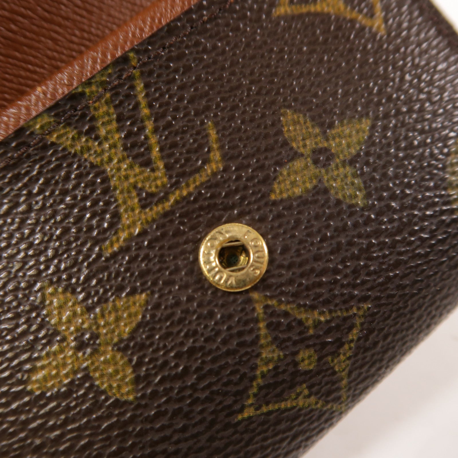LOUIS VUITTON Monogram Porte Monnaie Plat金扣零錢包