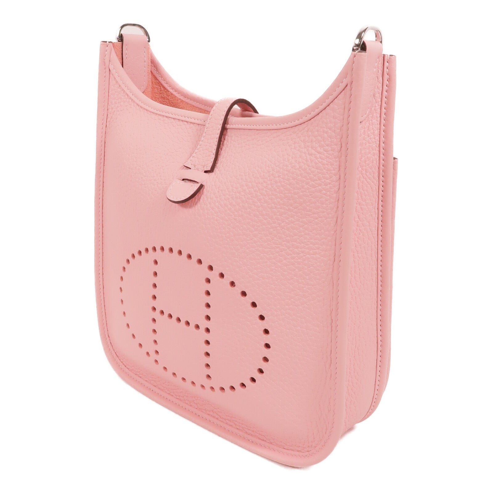 HERMES Clemence皮革Evelyne 23肩背袋Rose Sakura