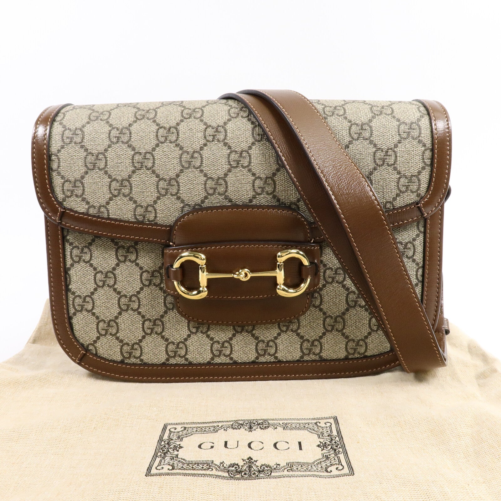 GUCCI 塗層帆布Horsebit 1955 MM肩背袋