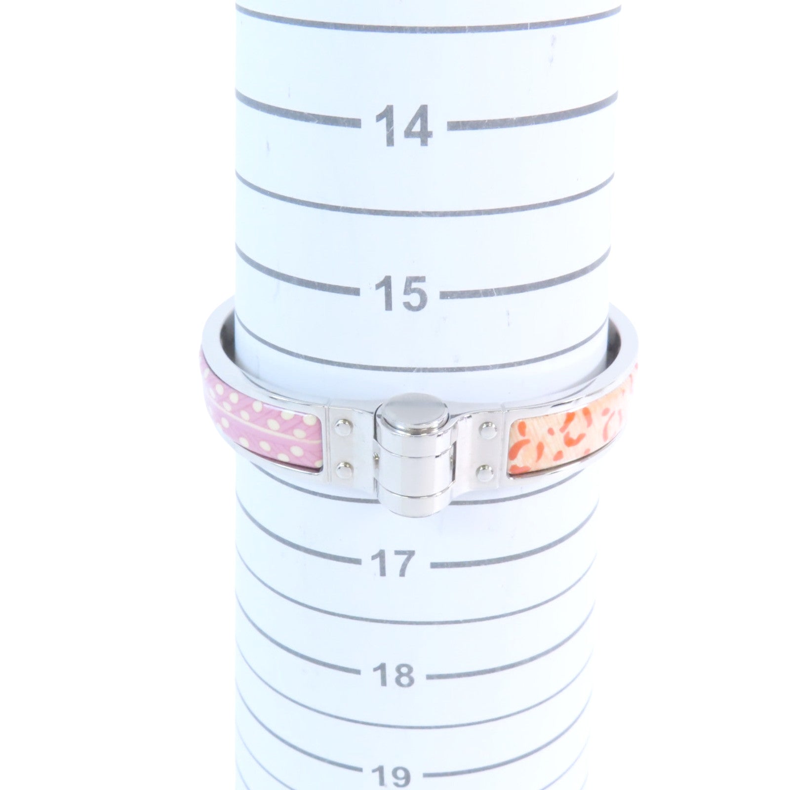 HERMES 金屬/琺瑯Hinged Bracelet銀扣手鐲