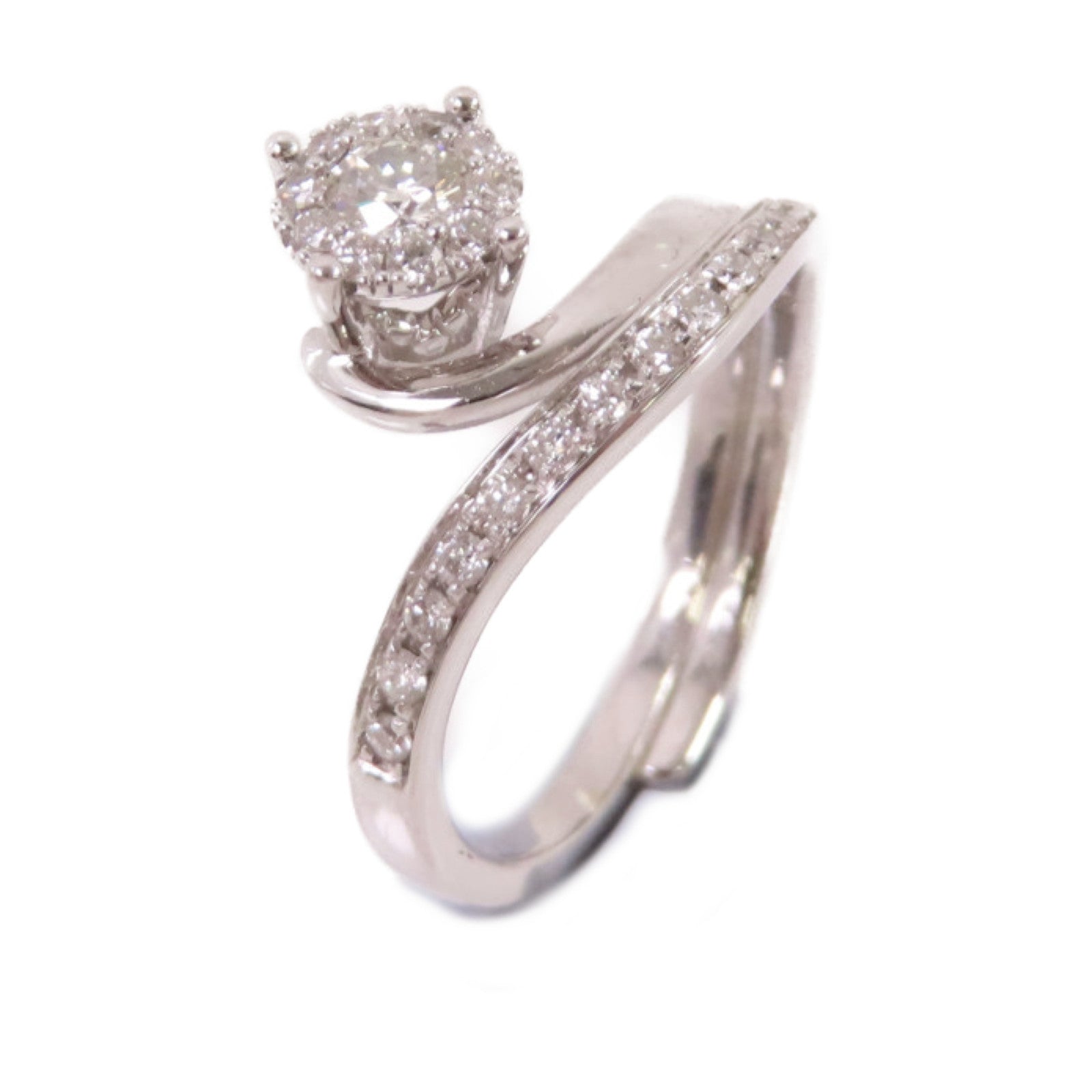 JEWELRY 18K白金/0.12ct鑽石Diamond Ring戒指US#4.75