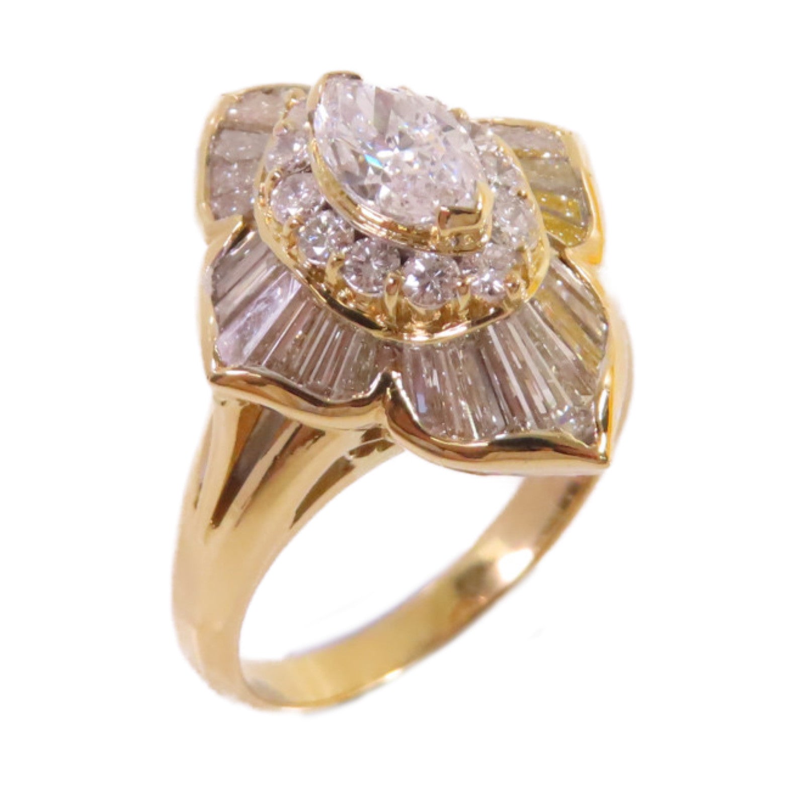 JEWELRY 18K黃金/0.47ct鑽石/1.46ct鑽石Diamond Ring戒指US#6
