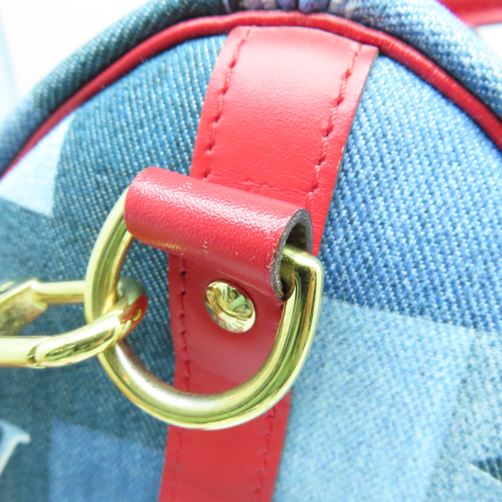 LOUIS VUITTON 【激減優惠】Monogram Denim Speedy 30 Bandouliere金扣手挽肩背兩用袋藍色