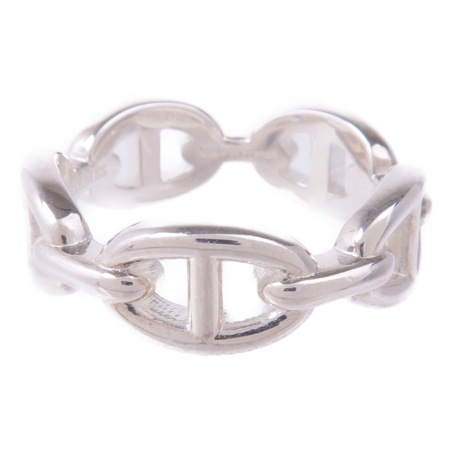 HERMES 925純銀Chaine d'ancre Enchainee Ring戒指Hermes#57/US#8
