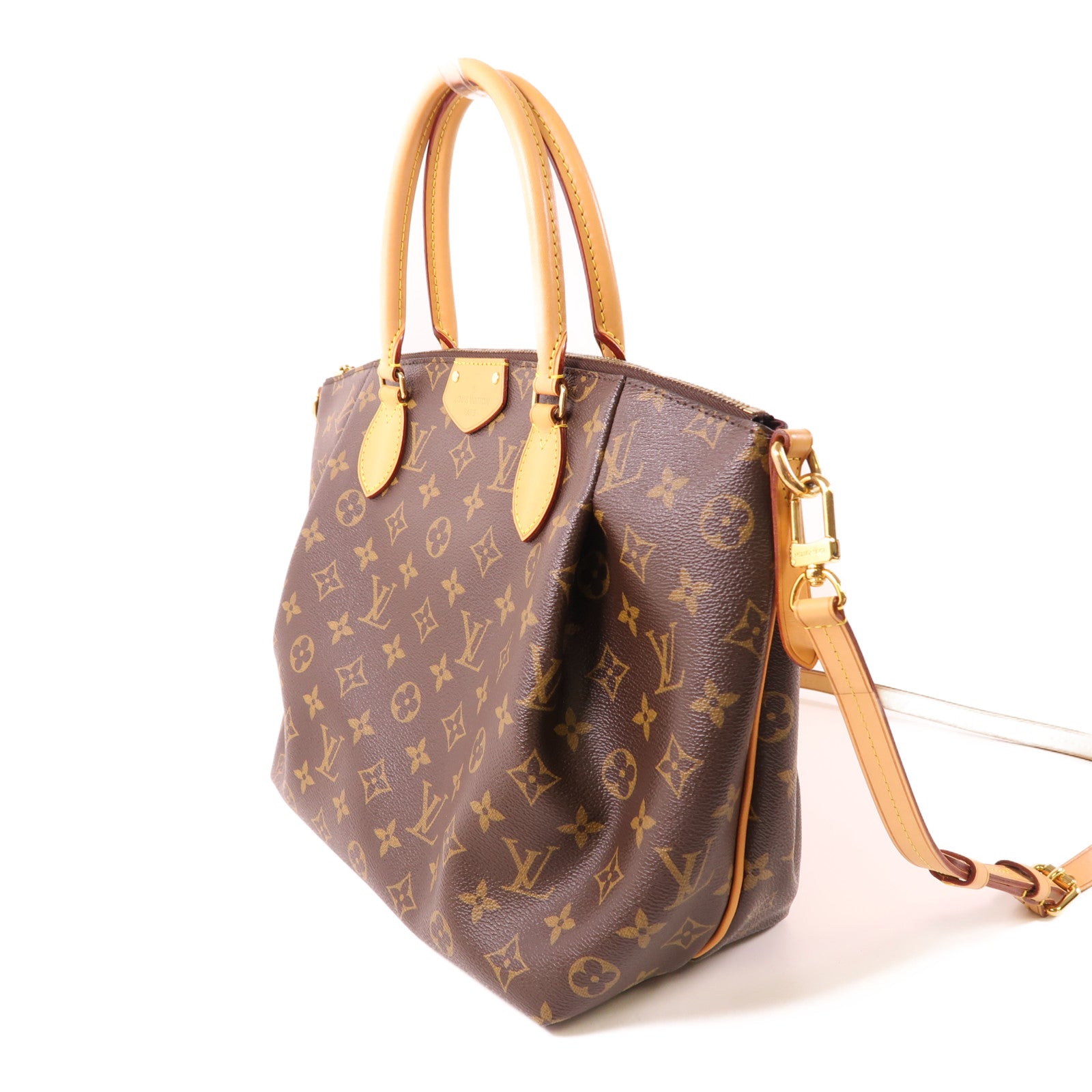LOUIS VUITTON Monogram Turenne MM金扣手挽肩背兩用袋棕色