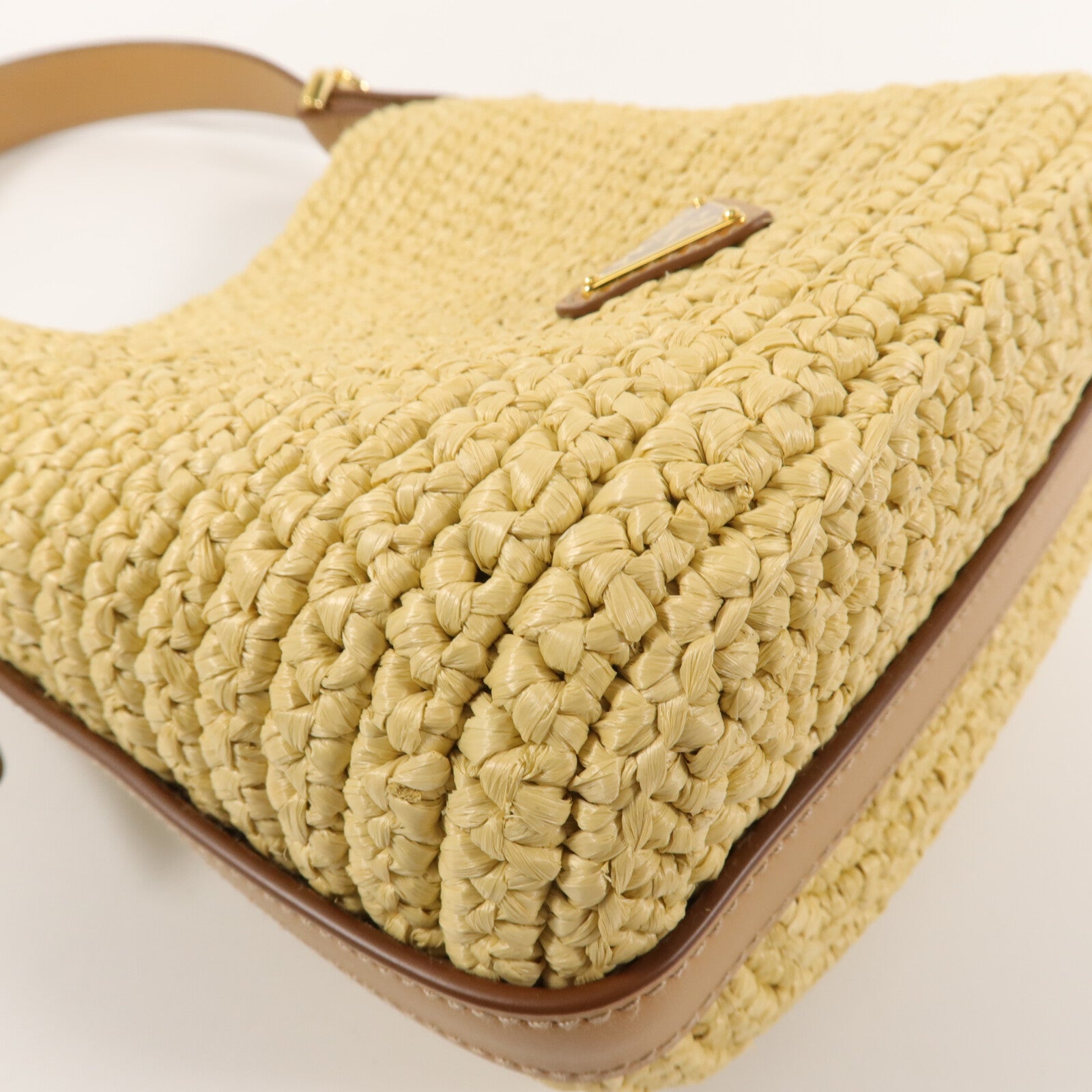 PRADA Viscose Small Crochet and Leather Bucket Bag手挽肩背兩用袋