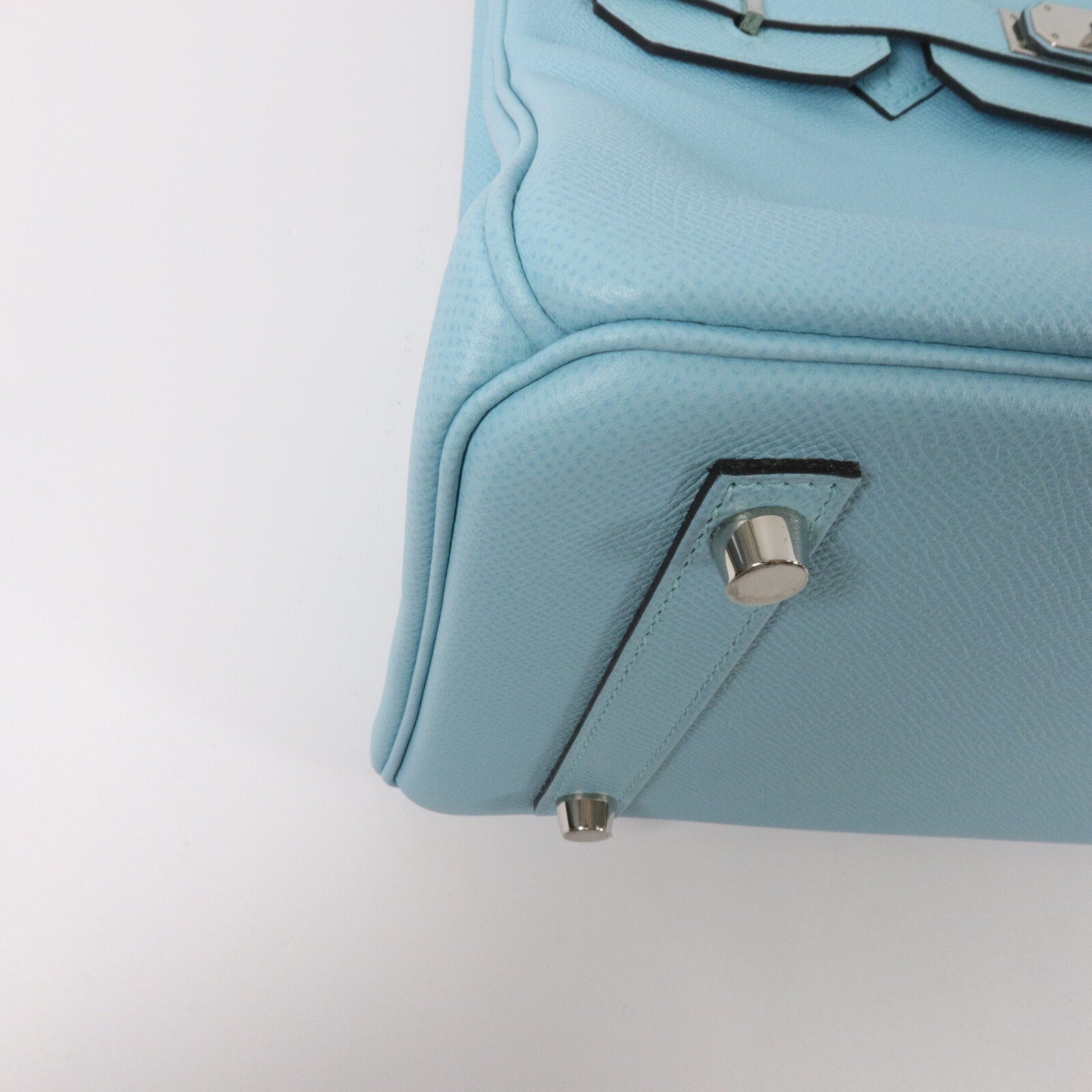 HERMES Epsom皮革Birkin 30手挽袋Blue Atoll