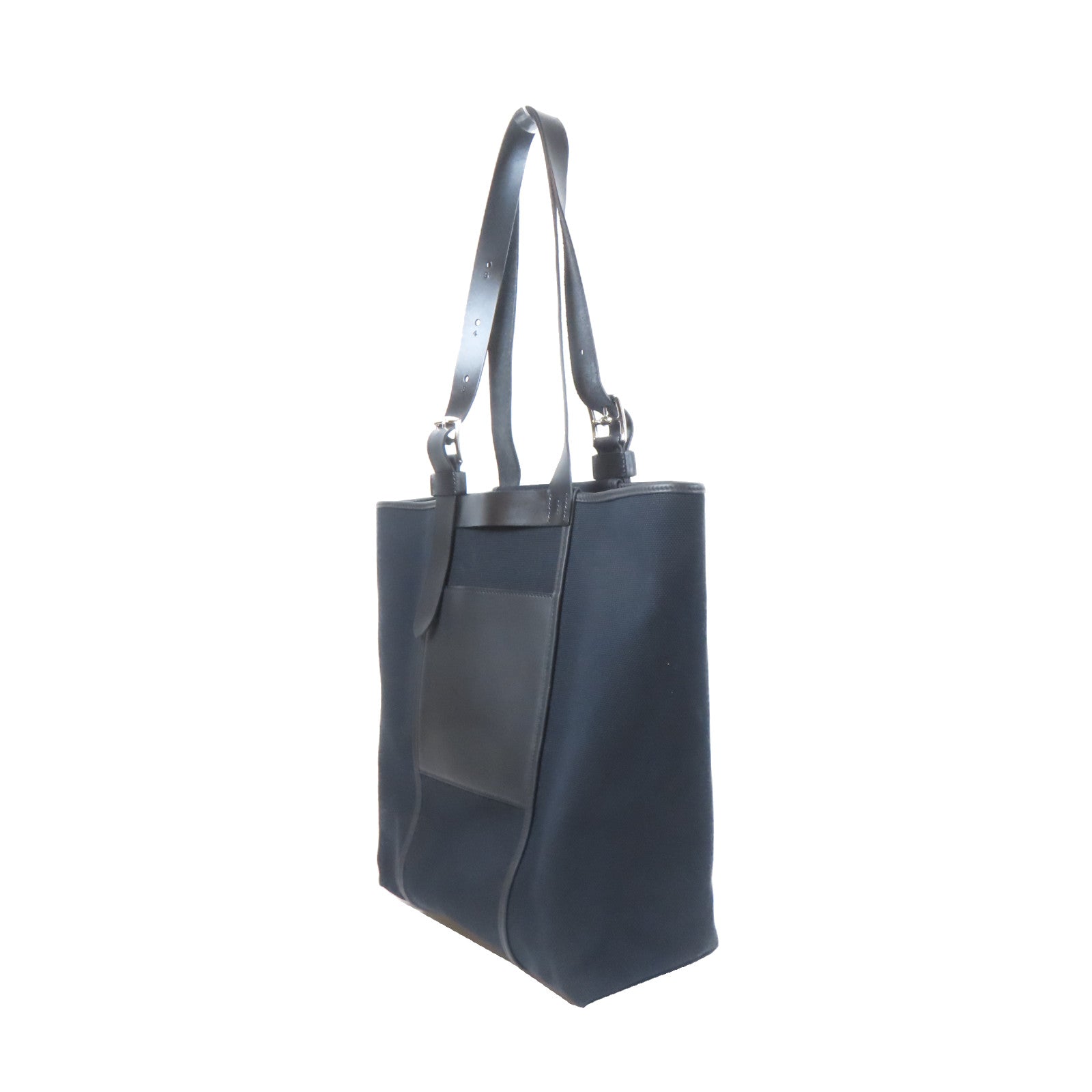 HERMES 帆布Etriviere Pocket 27銀扣手挽袋Noir黑色