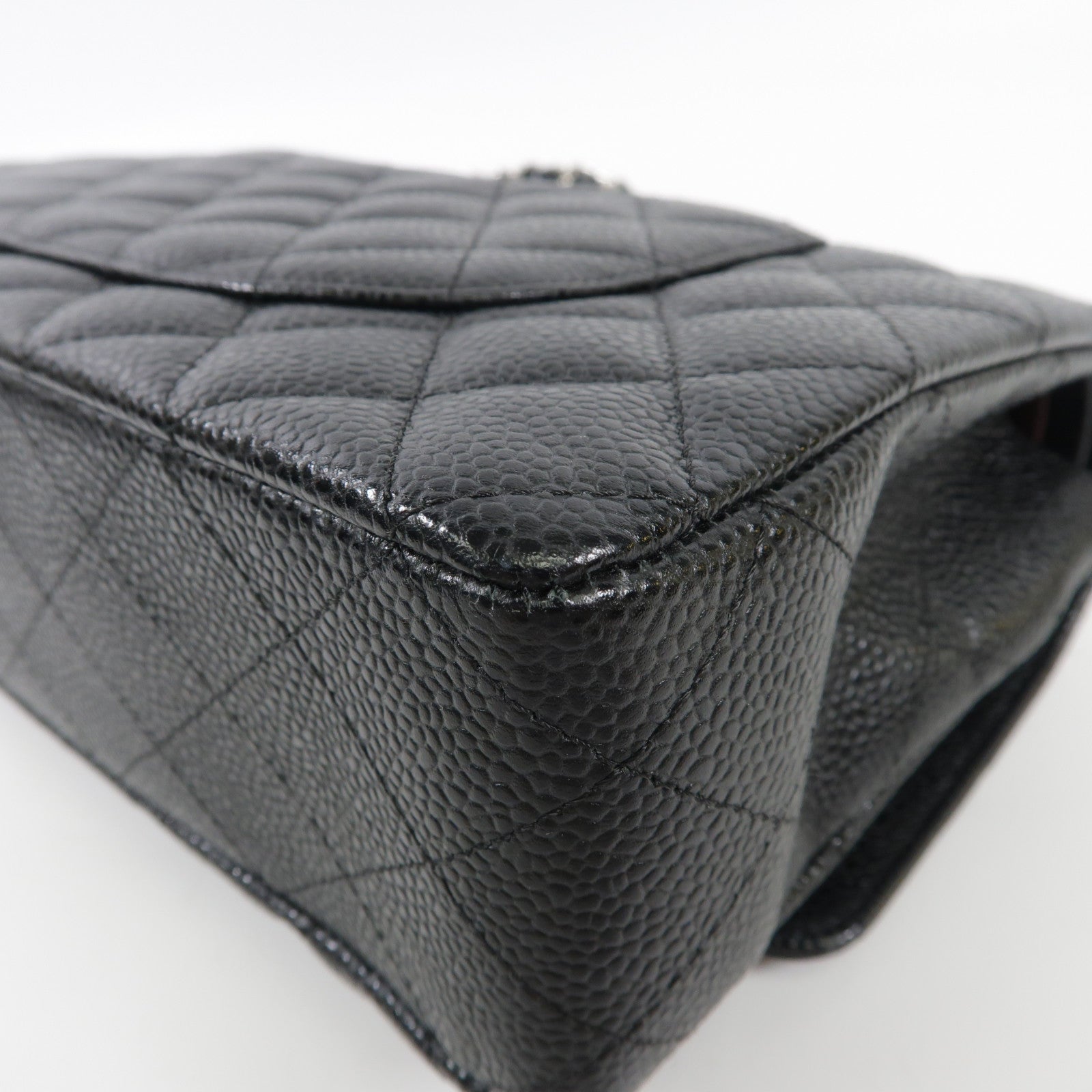 CHANEL CC SHW Classic 25 Chain Shoulder Bag Calfskin Leather Black