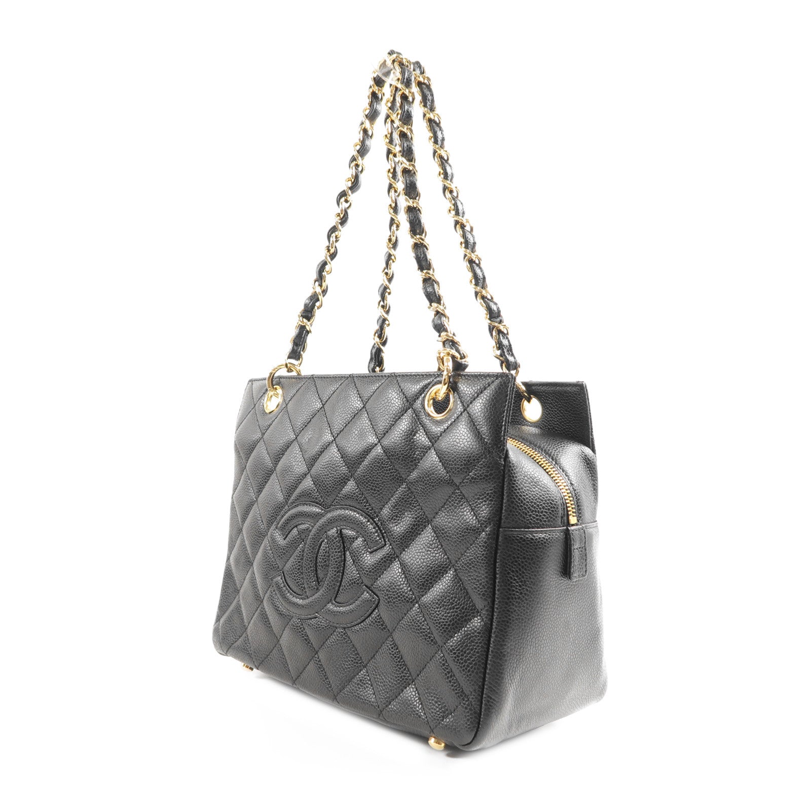 CHANEL 牛皮皮革Shoulder Bag金扣鏈帶肩背袋