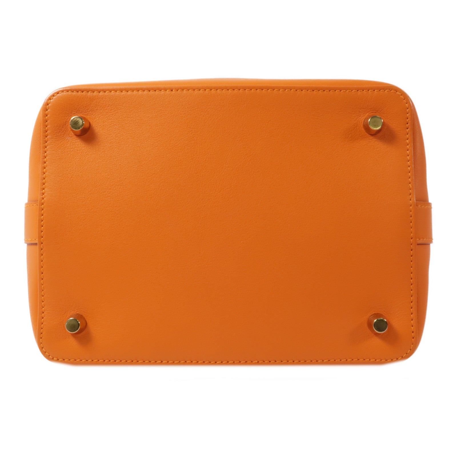 HERMES GHW Tool Box 20 2 Way Shoulder Bag Handbag Swift Leather Orange