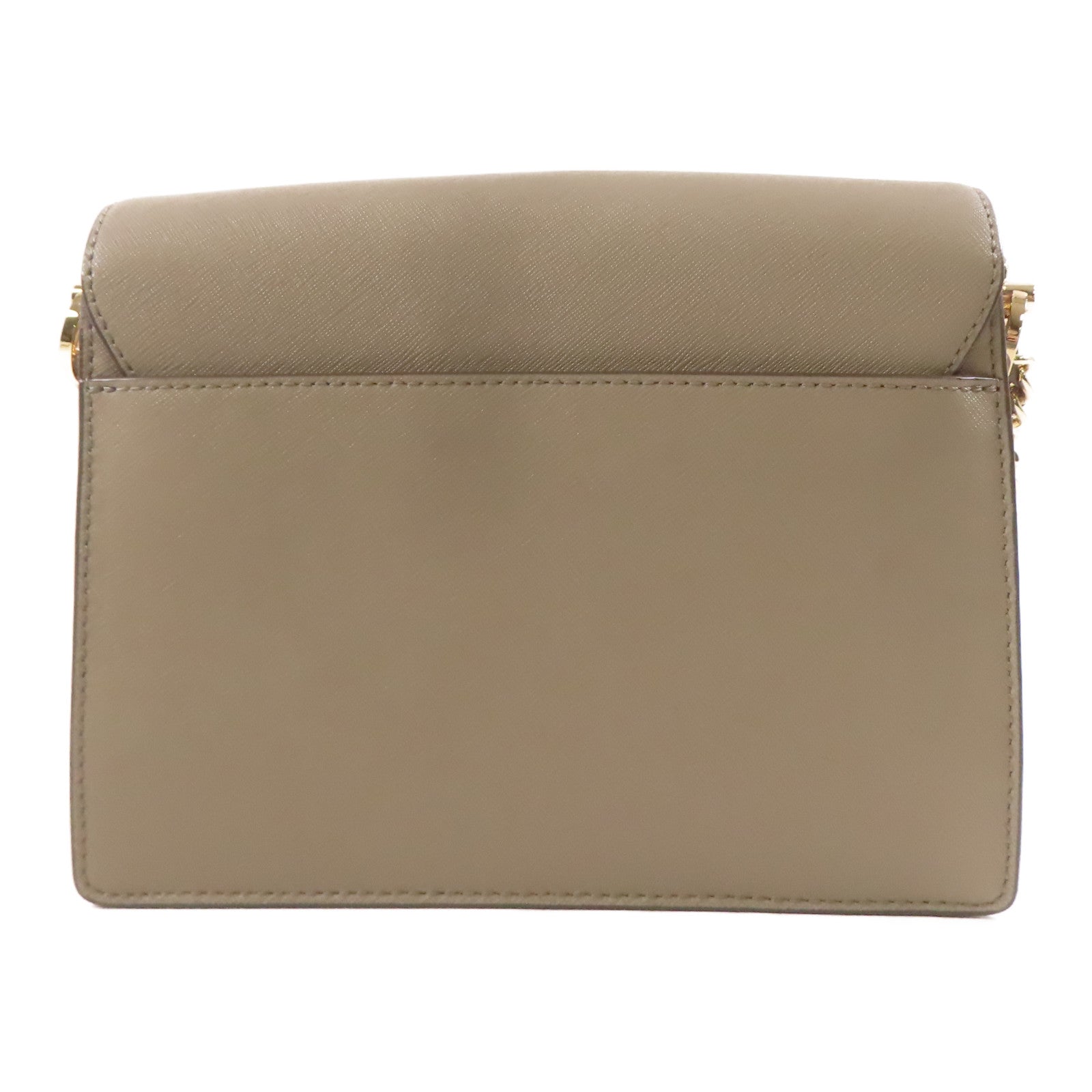 Tory Burch 牛皮皮革Shoulder Bag金扣肩背袋卡其色