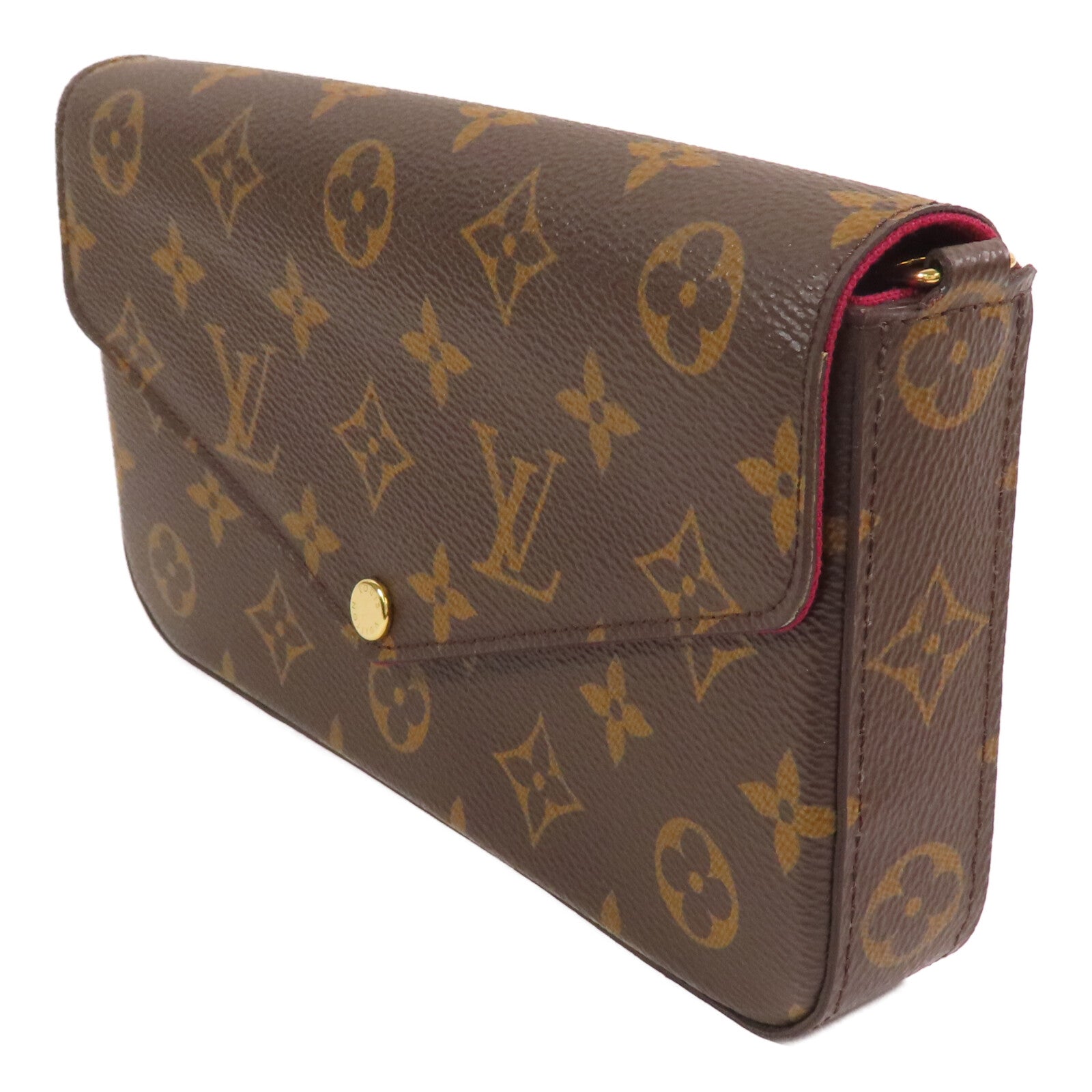 LOUIS VUITTON Monogram Felicie Pochette金扣鏈帶肩背袋