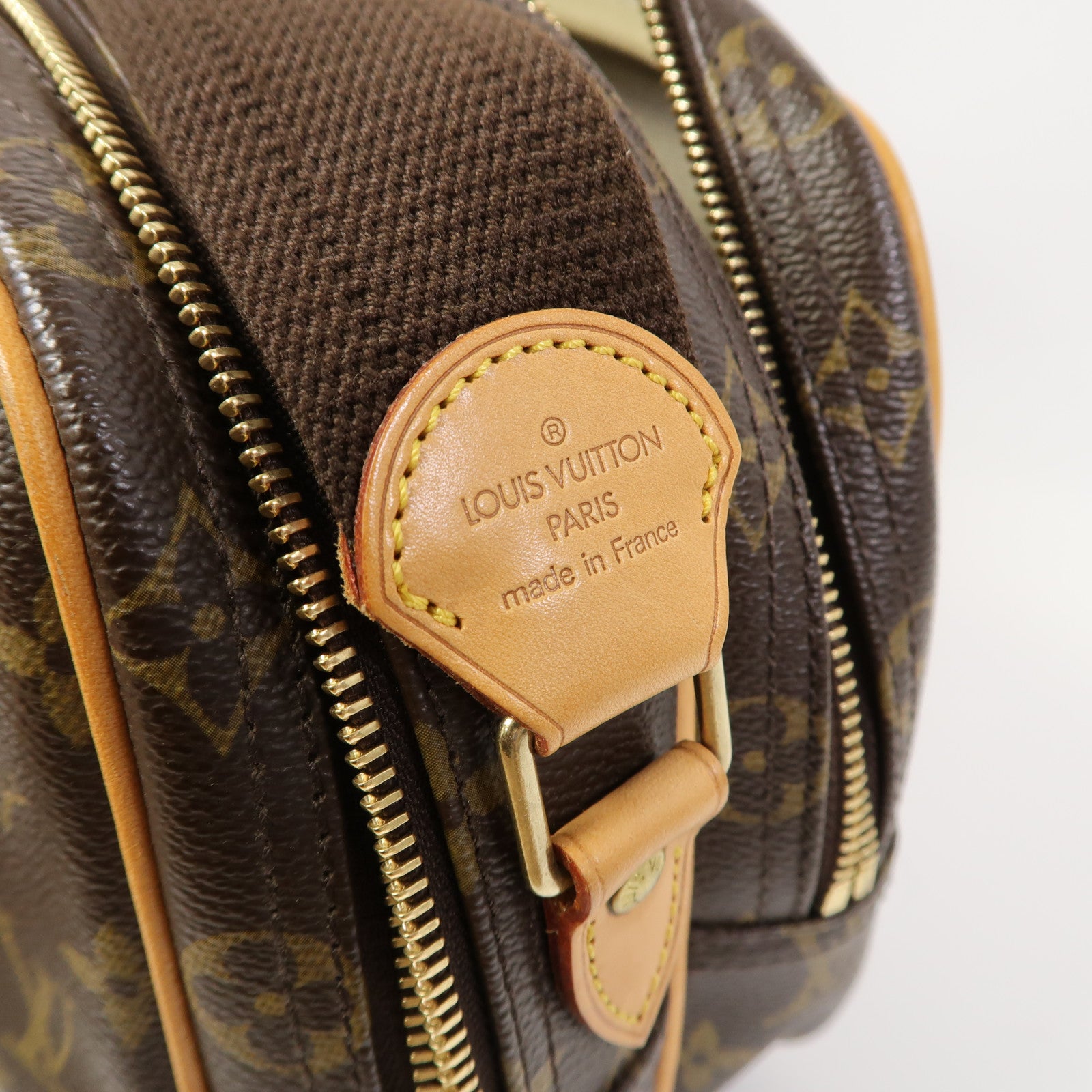 LOUIS VUITTON Monogram Reporter PM金扣肩背袋啡色