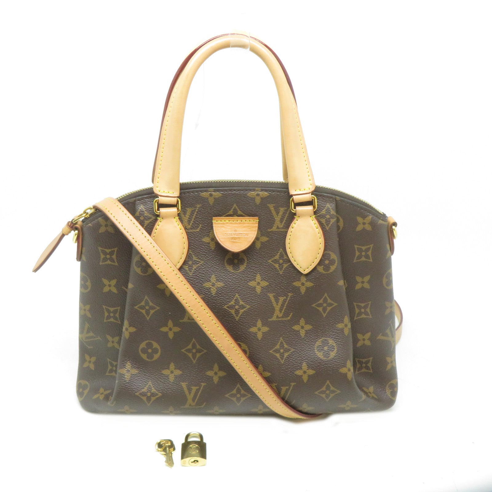 LOUIS VUITTON Monogram Rivoli PM金扣手挽肩背兩用袋啡色