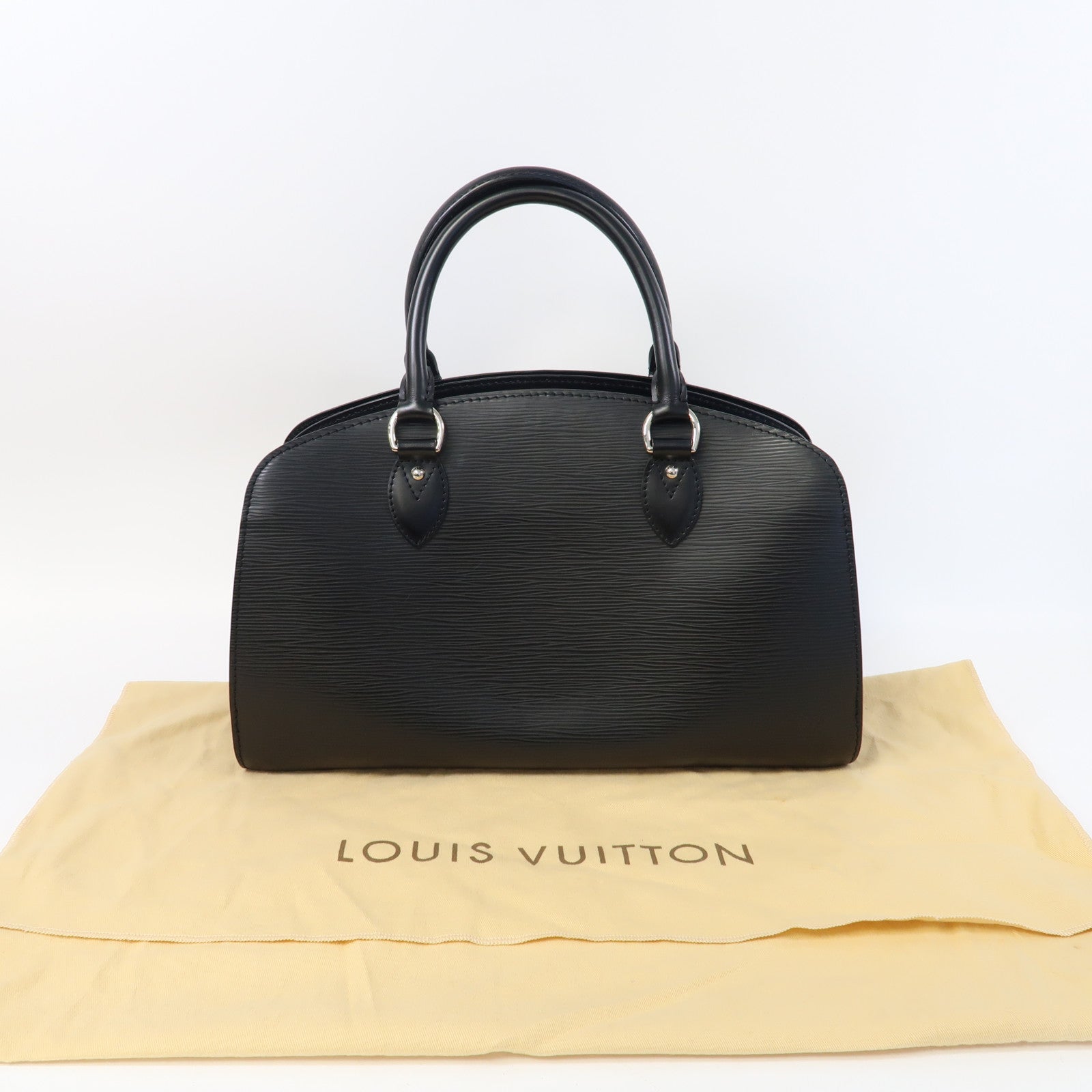 LOUIS VUITTON 【激減優惠】Epi Pont-Neuf PM Bag銀扣手挽袋黑色