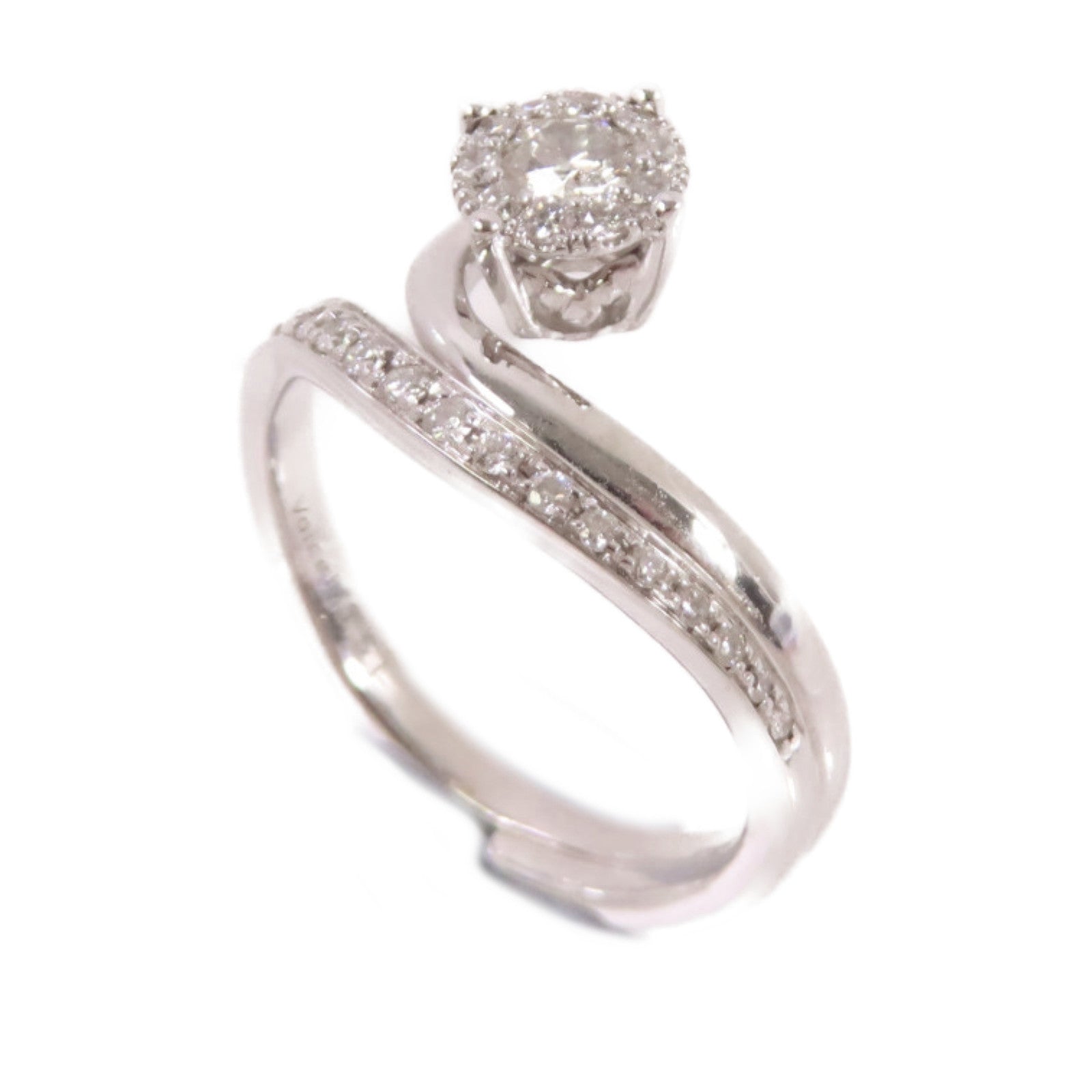 JEWELRY 18K白金/0.12ct鑽石Diamond Ring戒指US#4.75