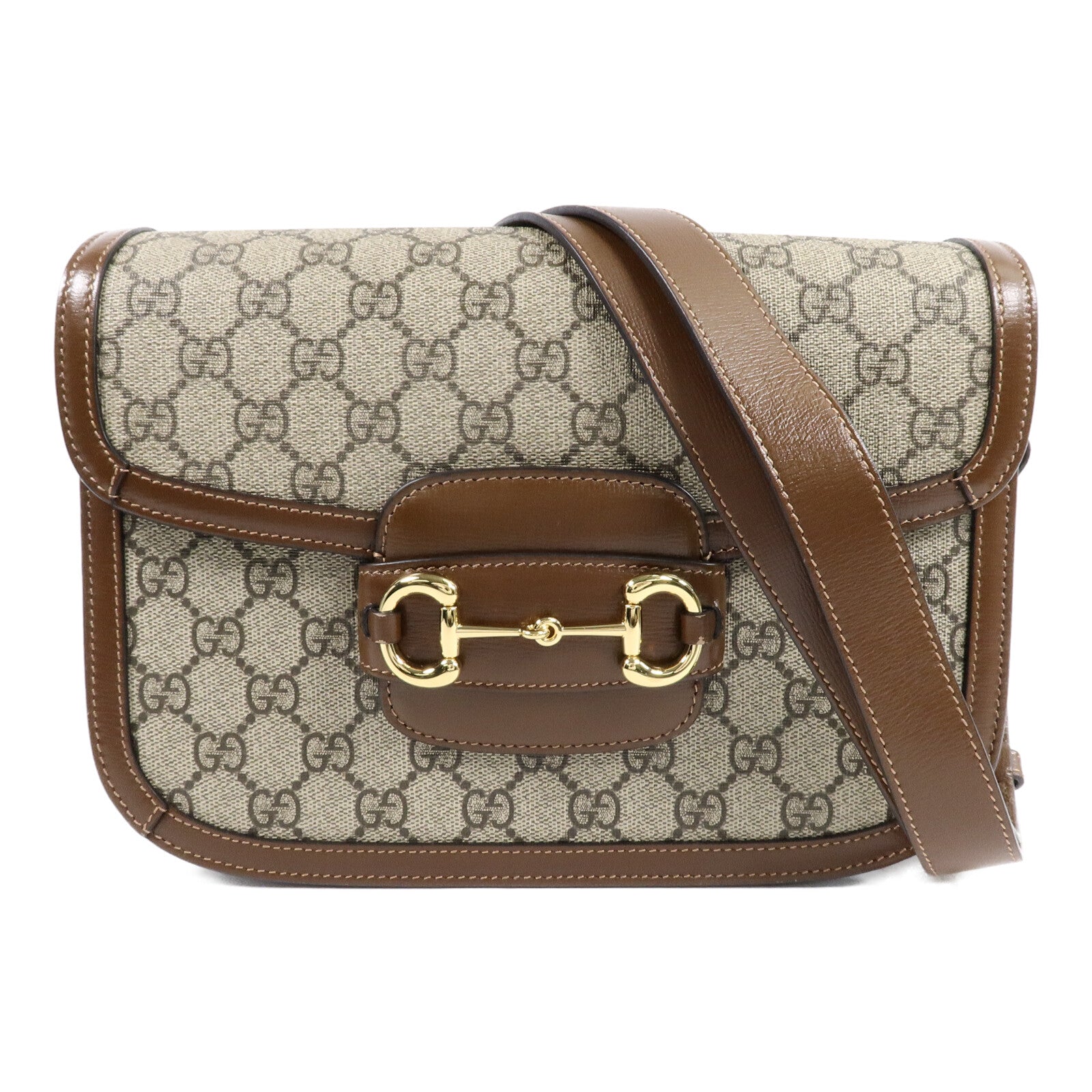 GUCCI 塗層帆布Horsebit 1955 MM肩背袋