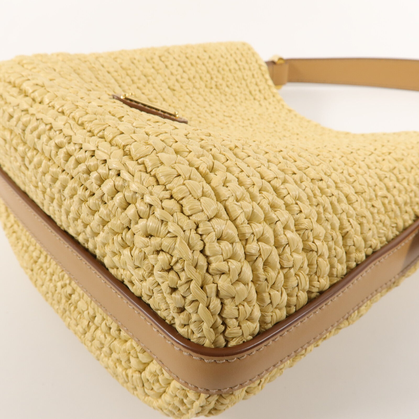 PRADA Viscose Small Crochet and Leather Bucket Bag手挽肩背兩用袋