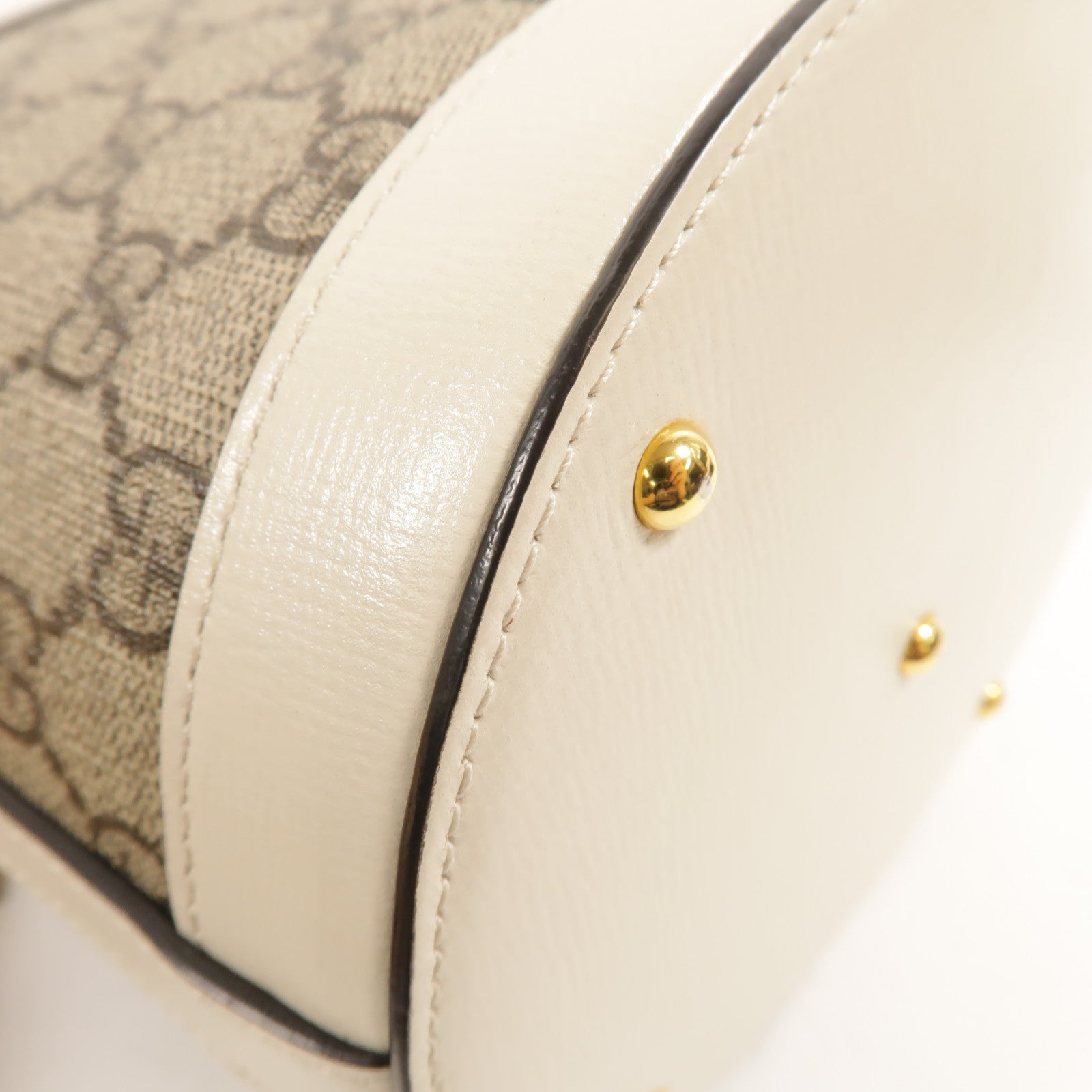 GUCCI 塗層帆布Horsebit 1955 Small Bucket Bag金扣肩背袋
