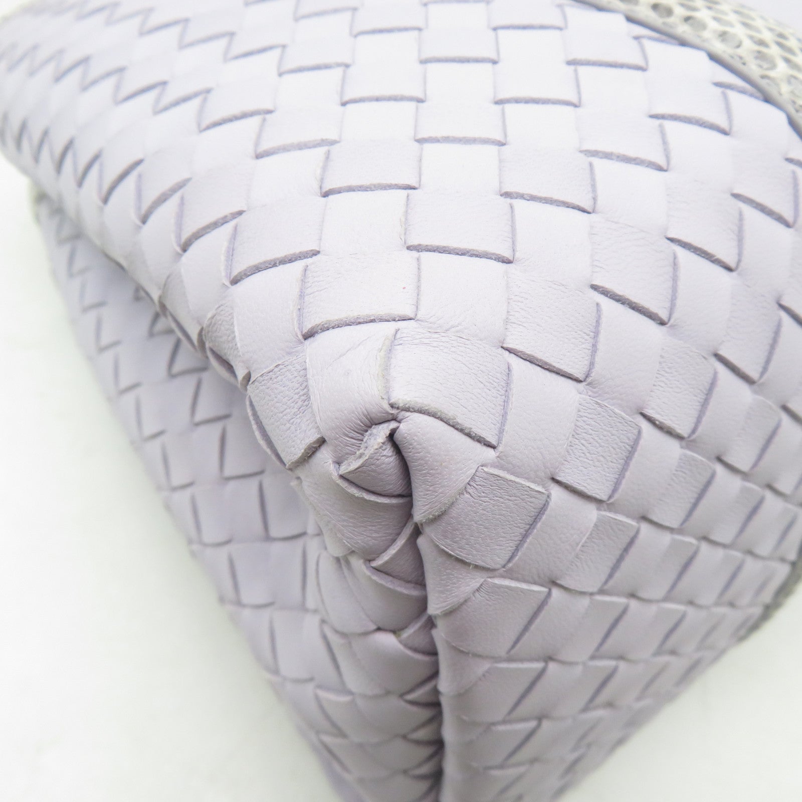 BOTTEGA VENETA 【激減優惠】織紋皮革/蛇皮皮革2 Way Shoulder手挽肩背兩用袋紫色