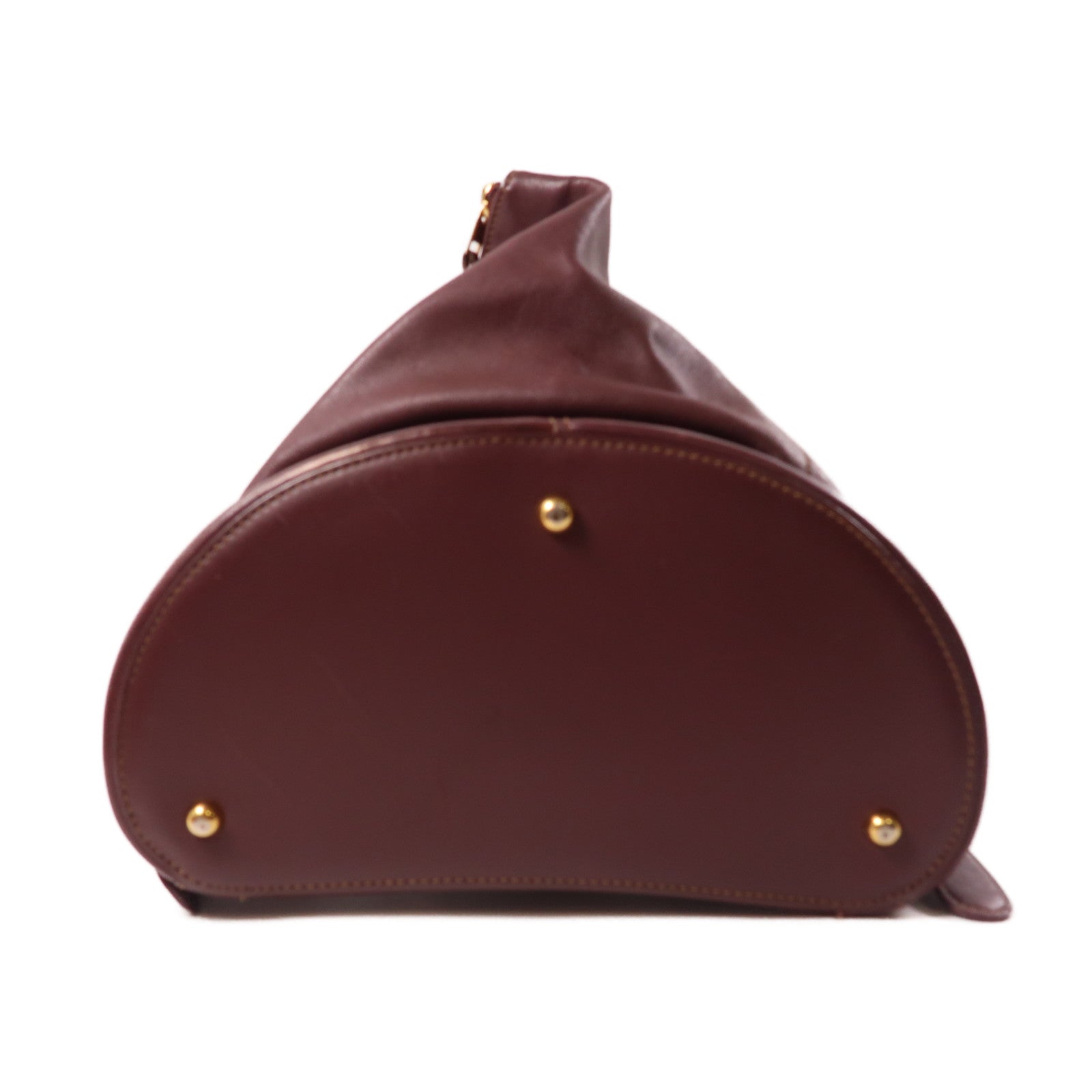 LOEWE 牛皮皮革Backpack金扣背包酒紅色