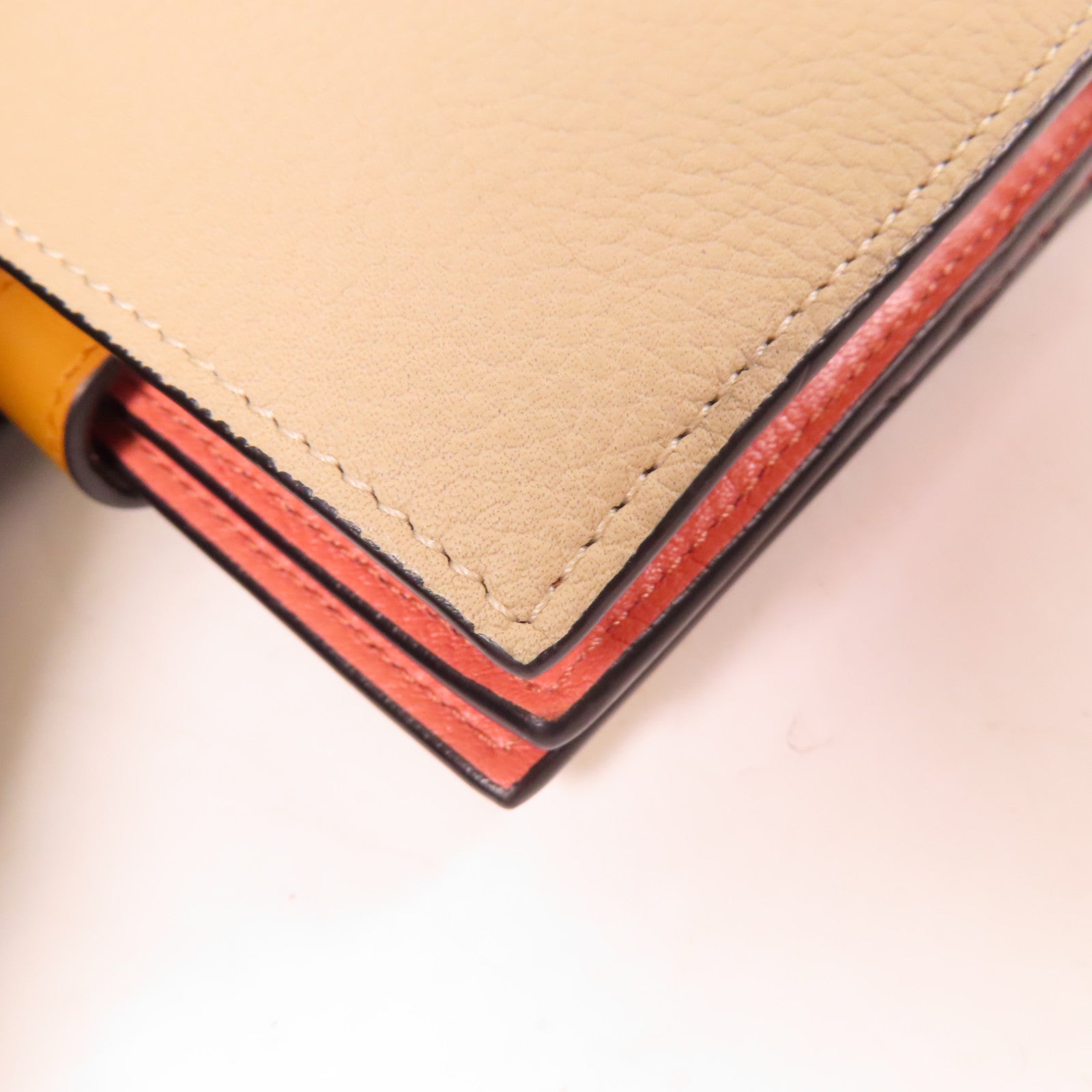 LOEWE 牛皮皮革Compact Zip Wallet銀扣錢包