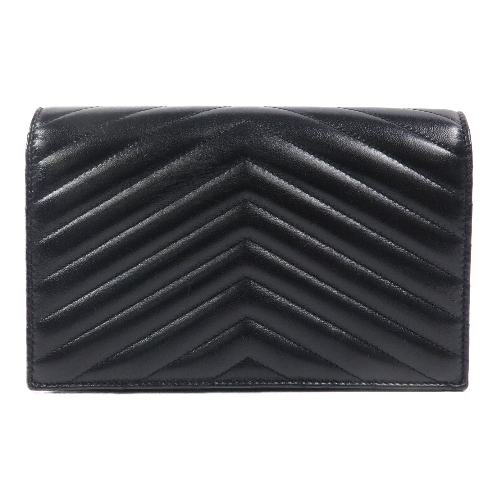 SAINT LAURENT 羊皮皮革Cassandre Wallet On Chain鏈帶肩背袋