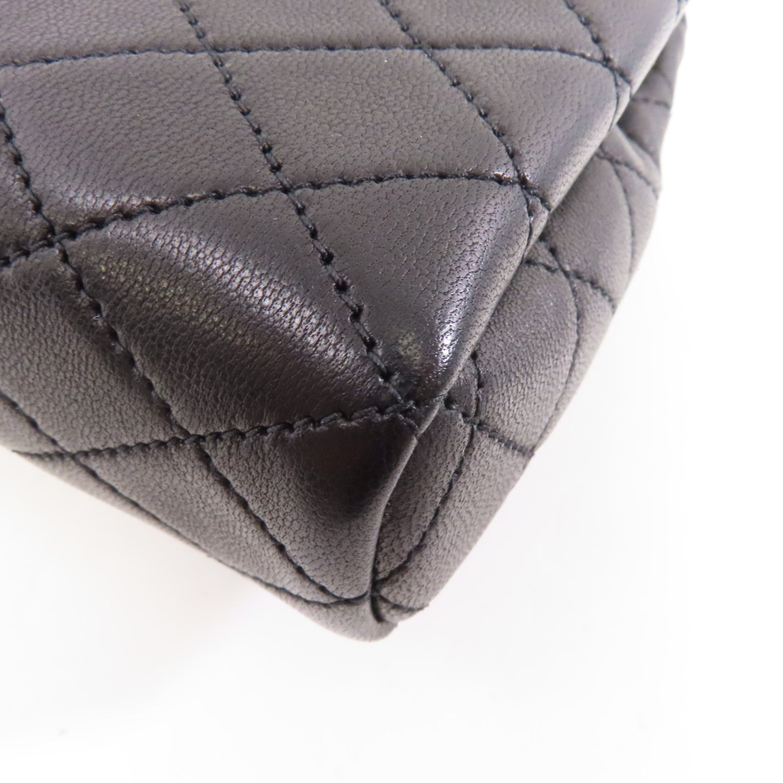 SAINT LAURENT 羊皮皮革Mini Nolita Bag金扣鏈帶肩背袋黑色