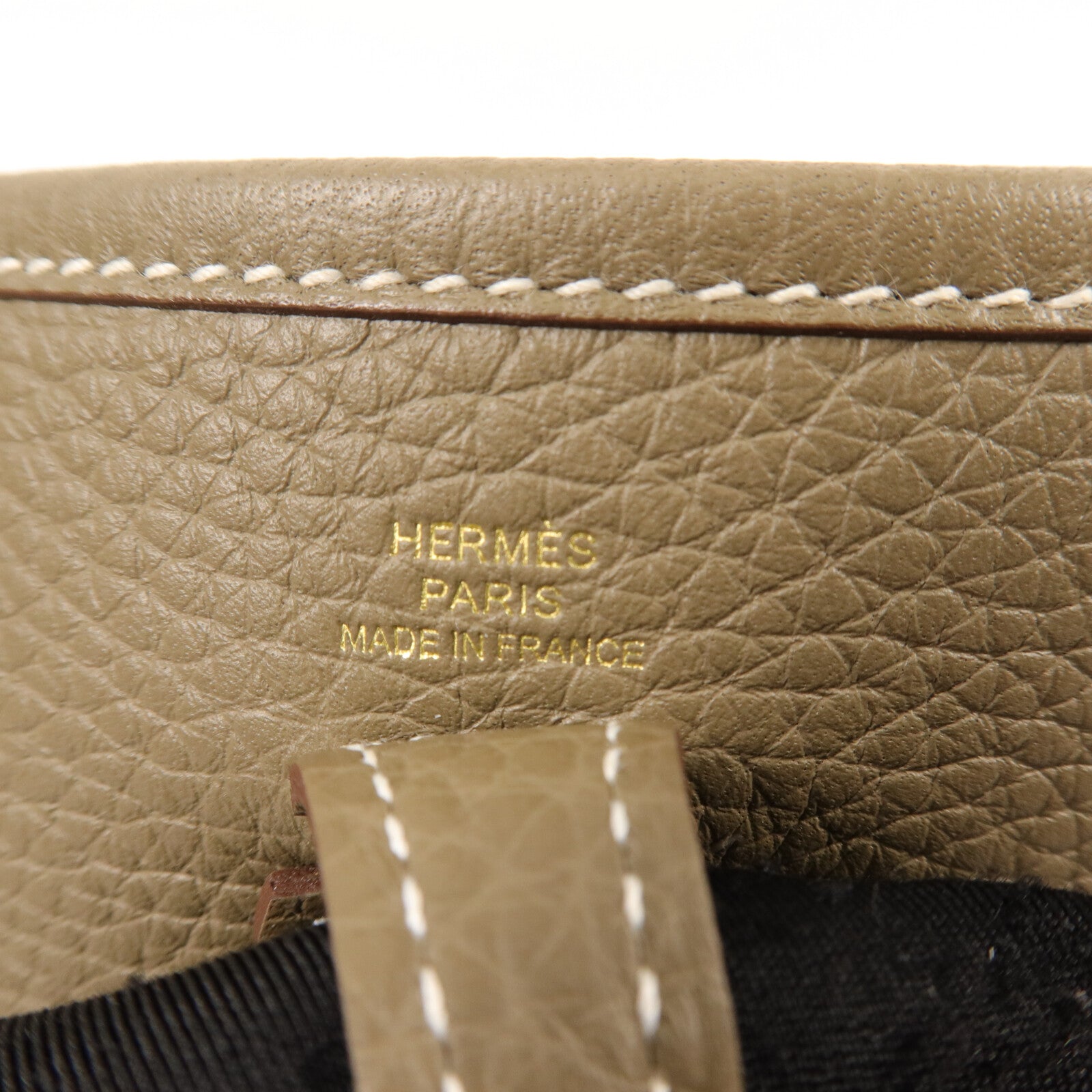 HERMES Clemence皮革Evelyne TPM肩背袋Etoupe