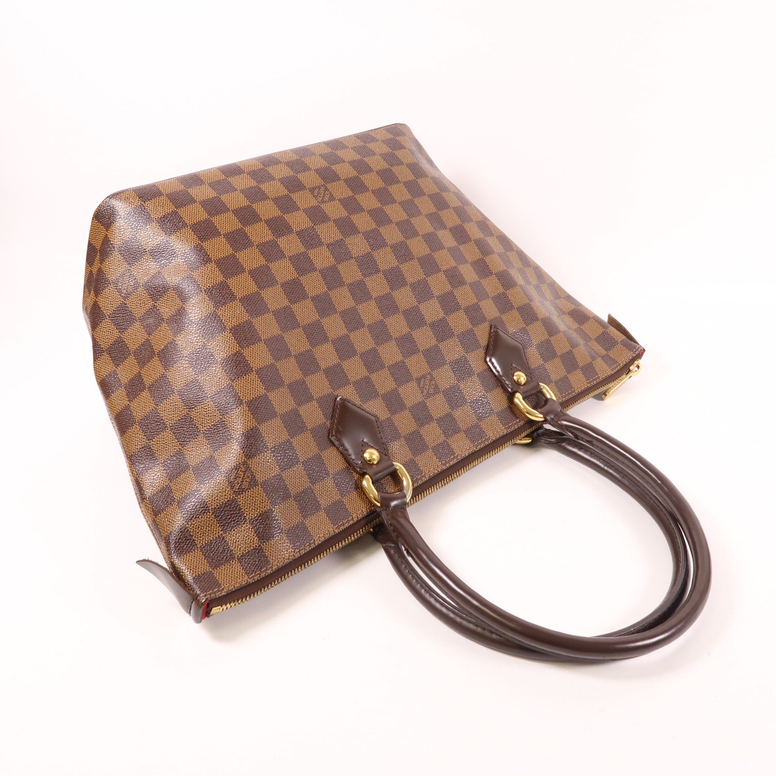 LOUIS VUITTON 【激減優惠】Damier Saleya MM金扣肩背袋/手挽袋棕色
