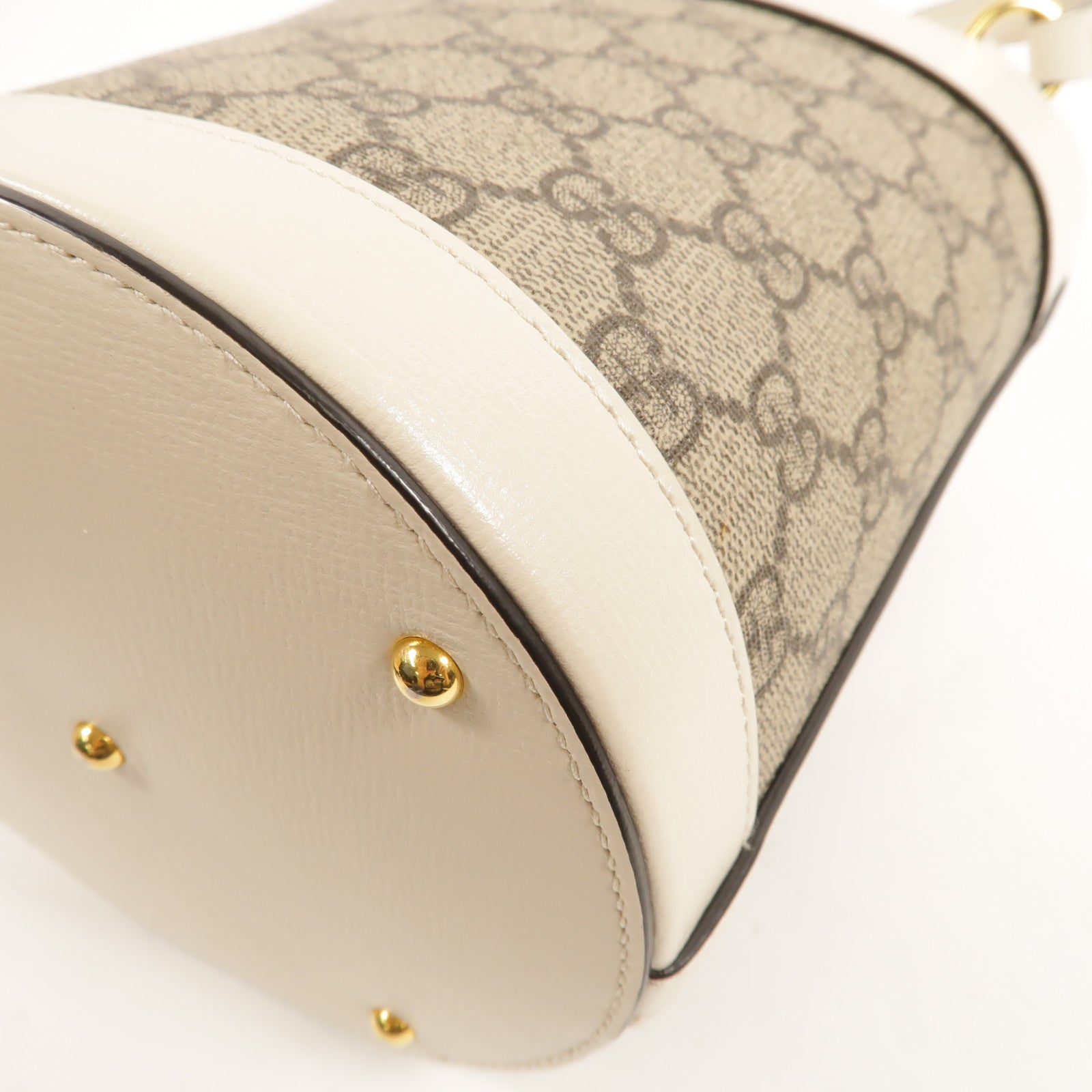 GUCCI 塗層帆布Horsebit 1955 Small Bucket Bag金扣肩背袋