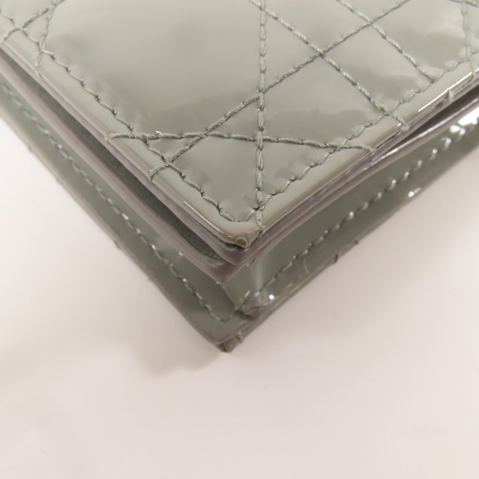 Dior 漆皮皮革Wallet金扣錢包綠色