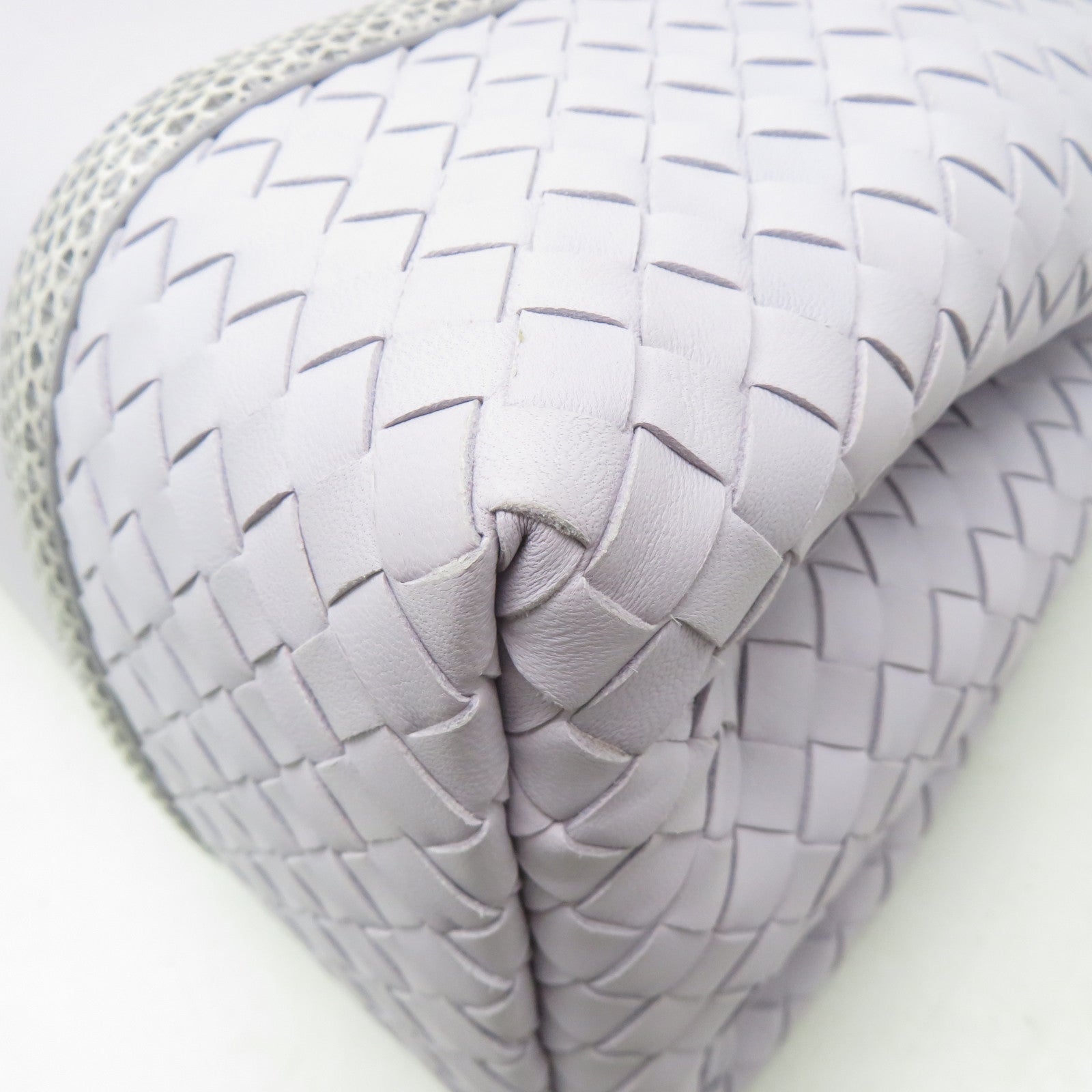 BOTTEGA VENETA 【激減優惠】織紋皮革/蛇皮皮革2 Way Shoulder手挽肩背兩用袋紫色
