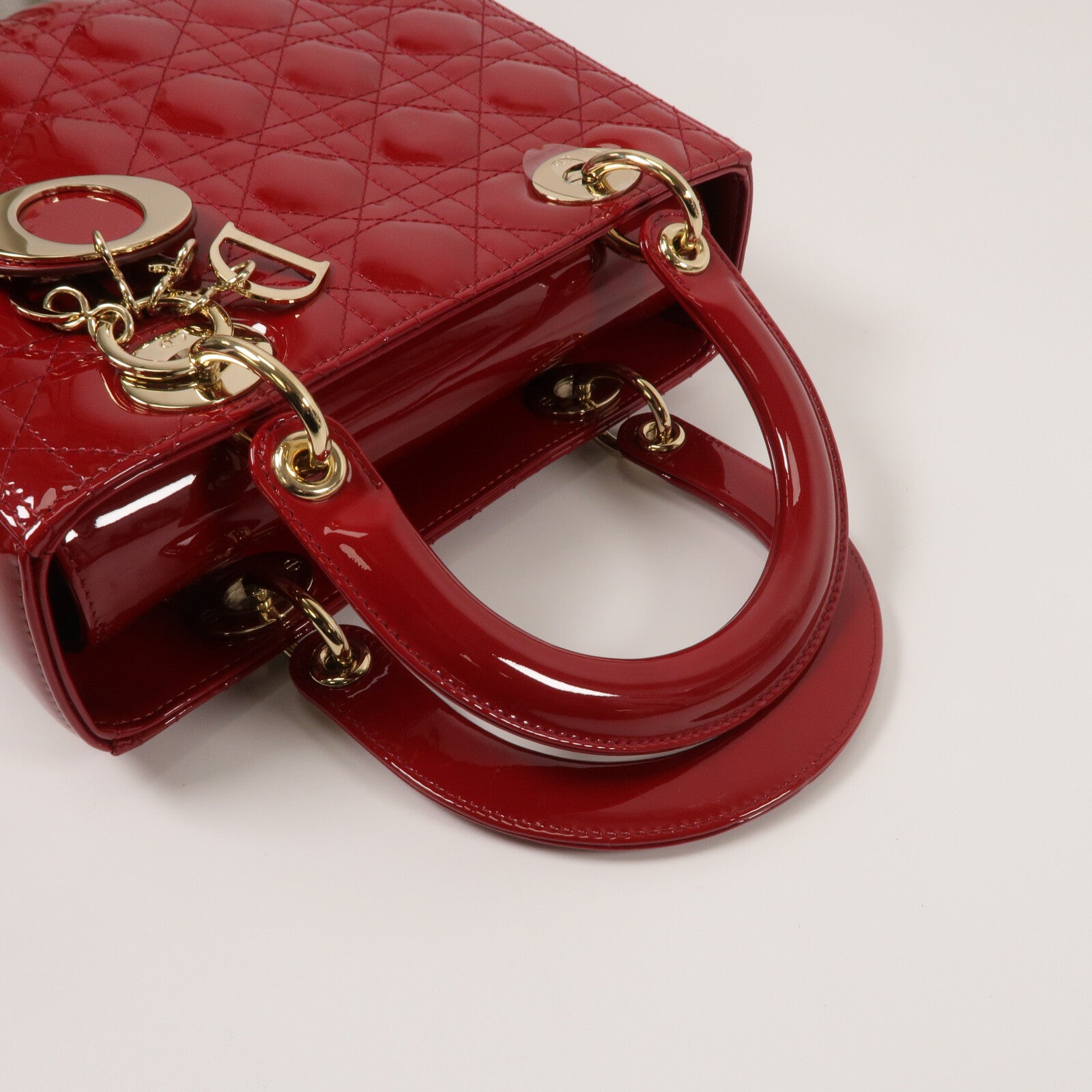 Dior 漆皮皮革Lady Dior Medium手挽肩背兩用袋