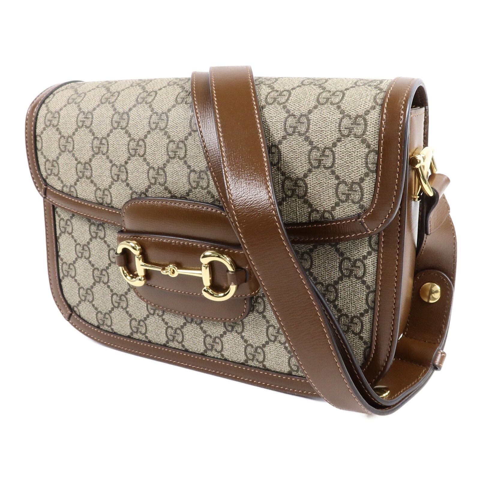 GUCCI 塗層帆布Horsebit 1955 MM肩背袋