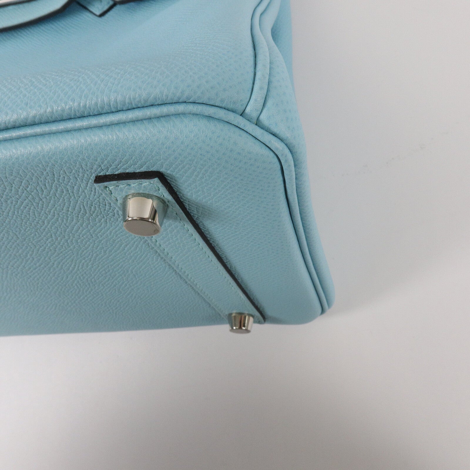 HERMES Epsom皮革Birkin 30手挽袋Blue Atoll