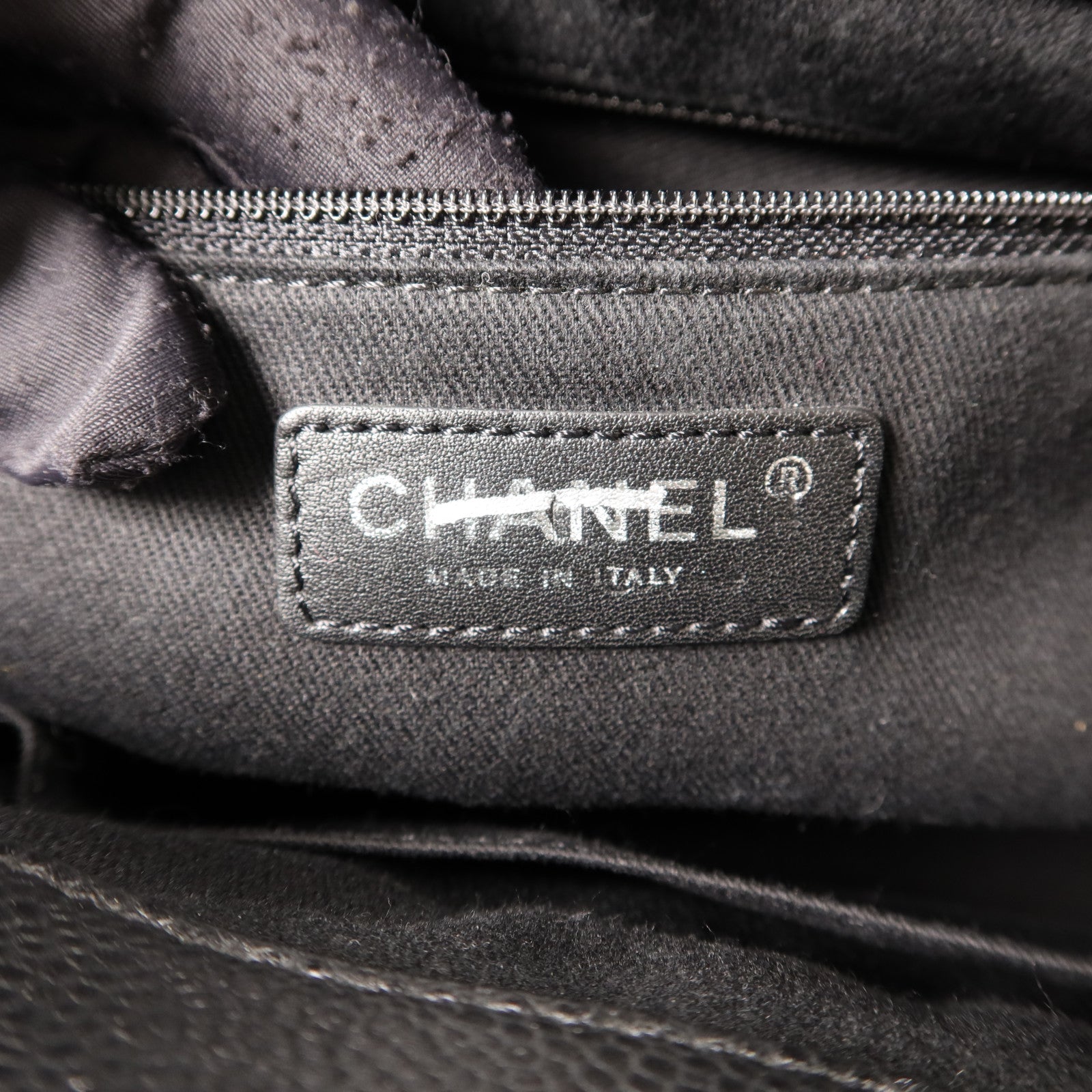 CHANEL 牛皮皮革Tote Bag銀扣鏈帶手挽袋