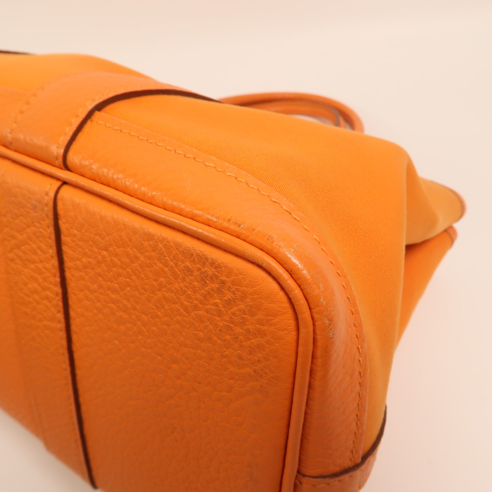 HERMES 帆布Garden Party TPM銀扣手挽袋Orange