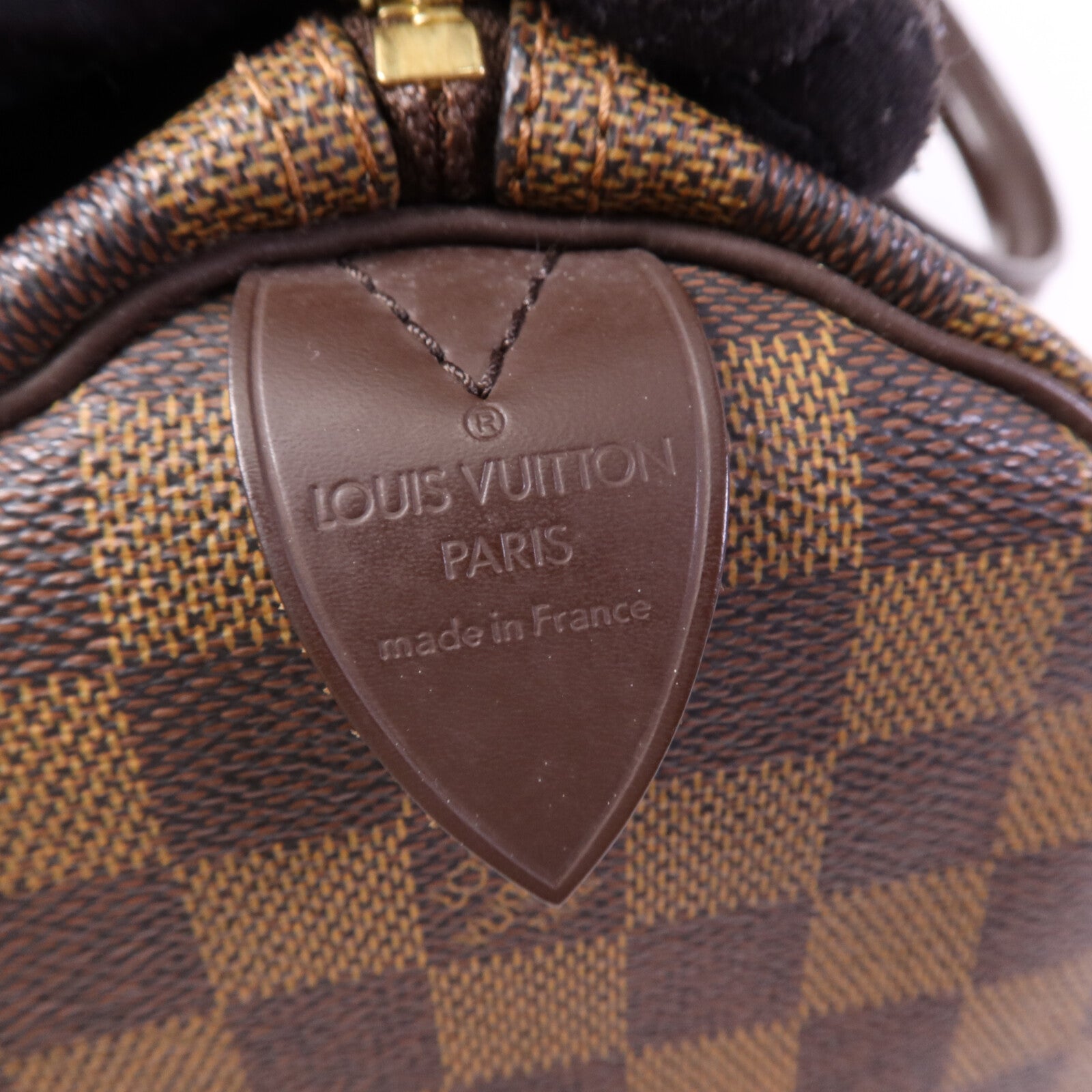 LOUIS VUITTON Damier Speedy 30金扣手挽袋
